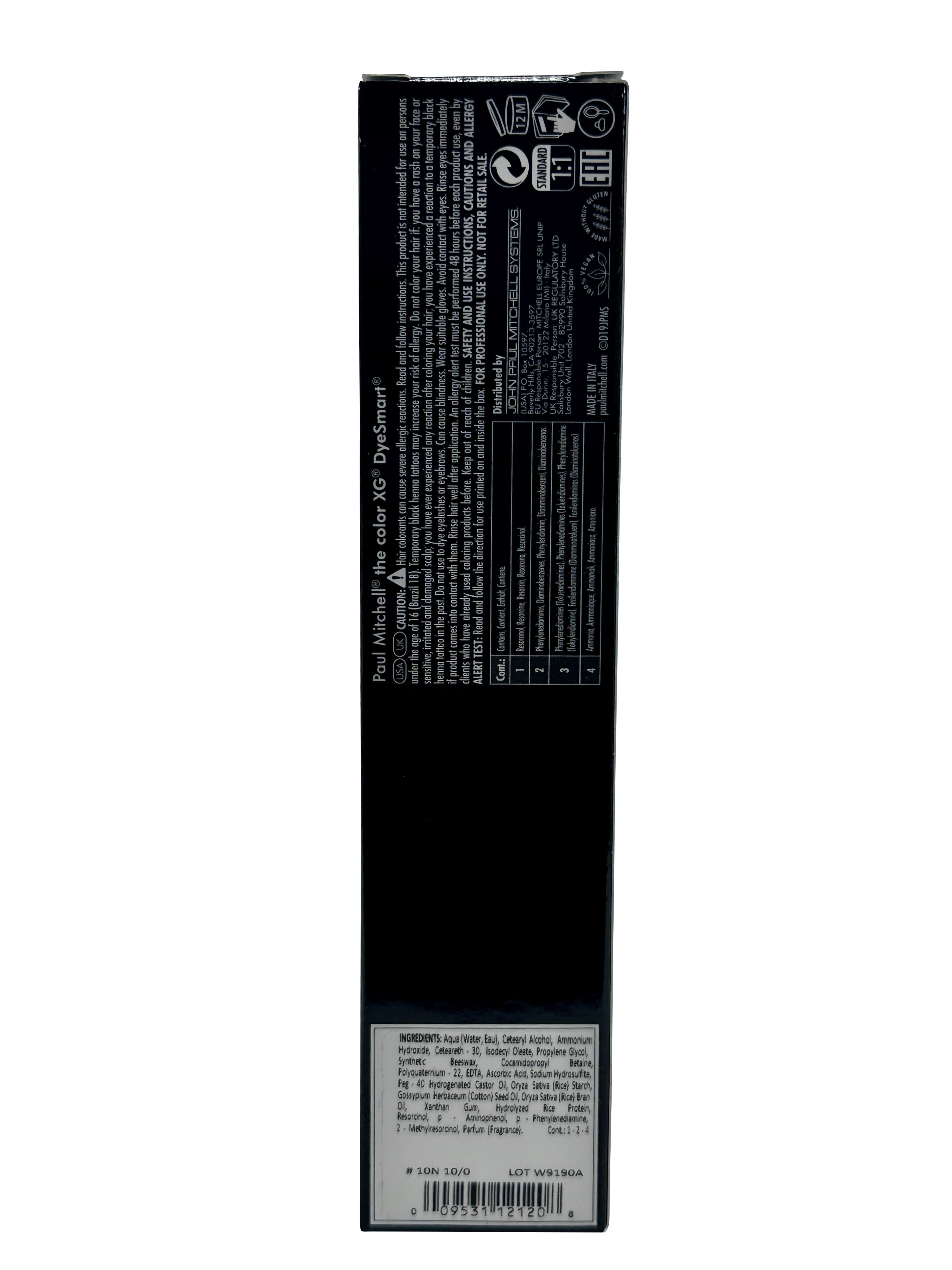 Paul Mitchell The Color XG 10N 10/0 DyeSmart Permanent Hair Color 3 OZ