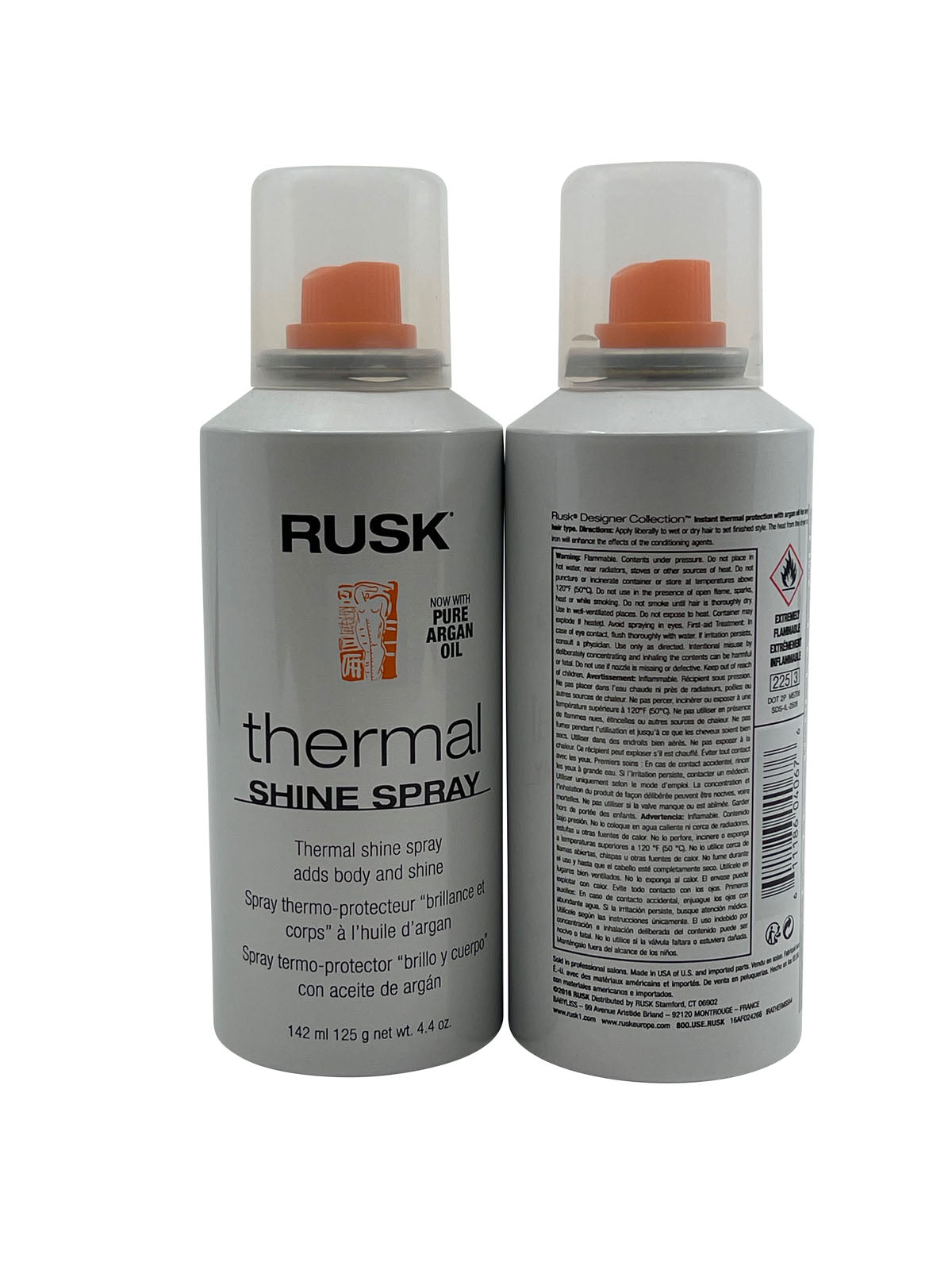 Rusk Thermal Shine Spray Argan Oil Body & Shine 4.4 OZ(Pack of 2)