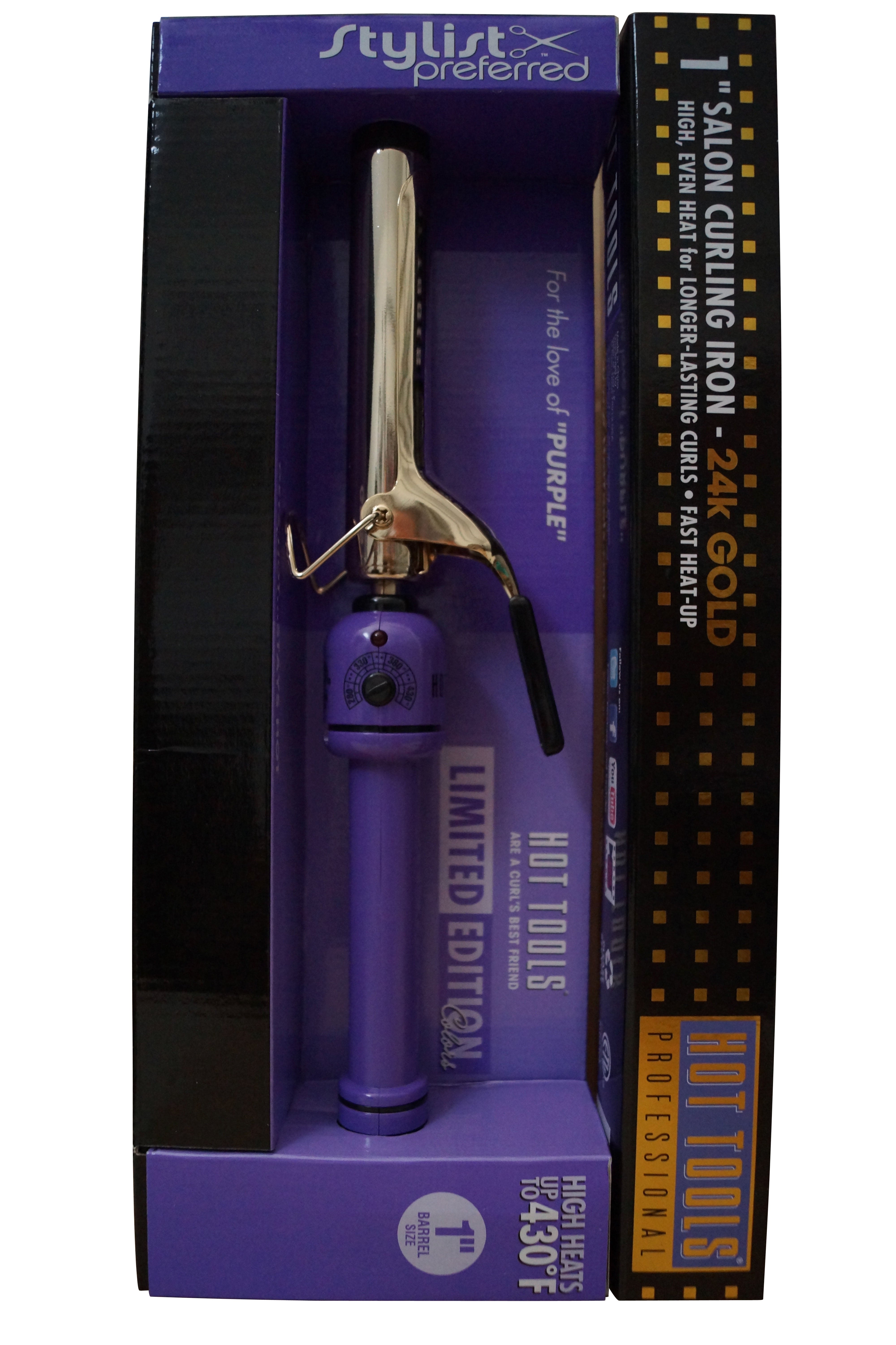 Hot Tools 1 Salon Curling Iron 24K Gold Limited Edition Purple Model# UL12113PPL