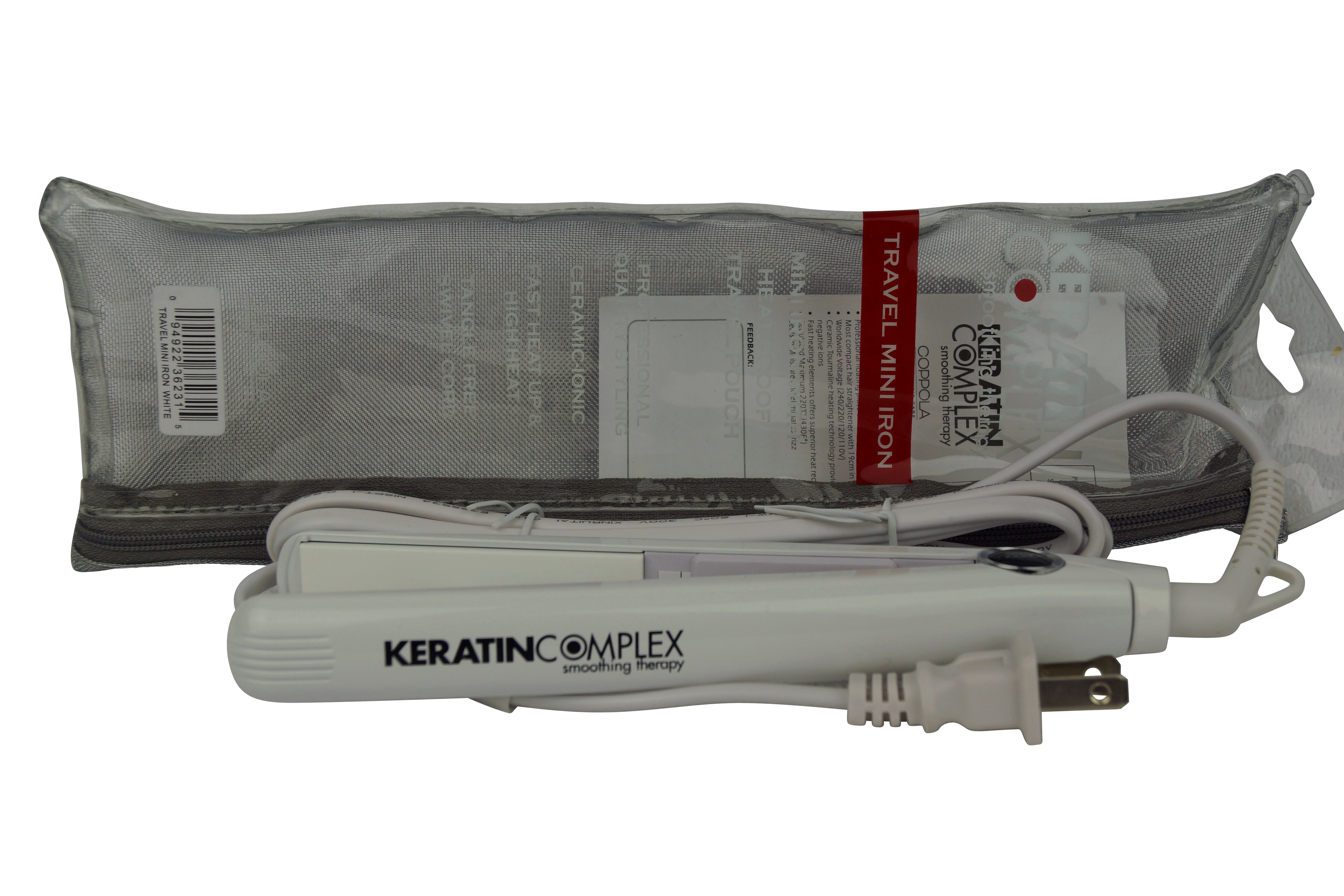 Keratin Complex Mini Travel Flat Iron 3/4" Ceramic White