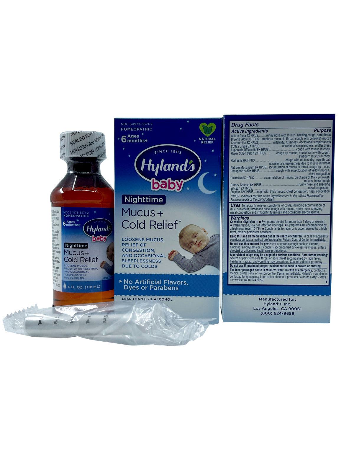 Hylands Baby Nighttime Mucus & Cold Relief 6 Months+ 4 OZ Set of 2