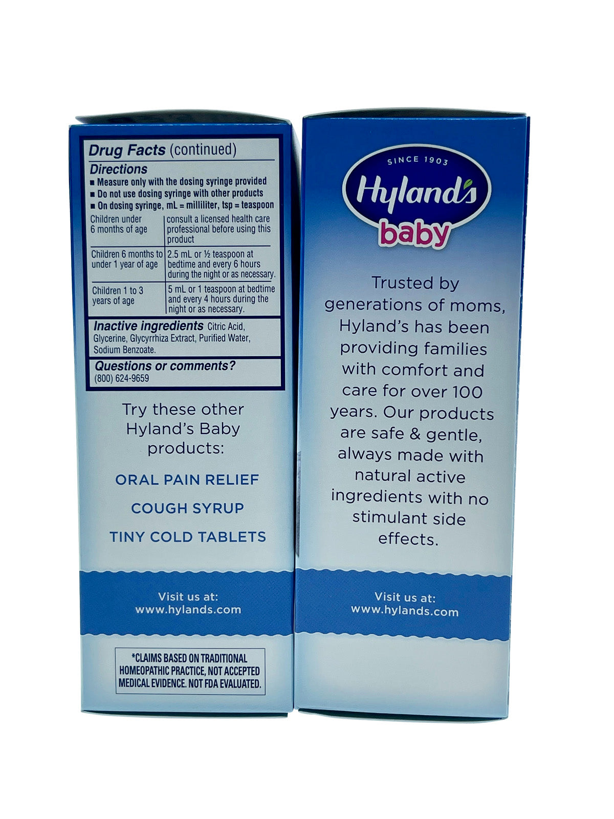 Hylands Baby Nighttime Mucus & Cold Relief 6 Months+ 4 OZ Set of 2