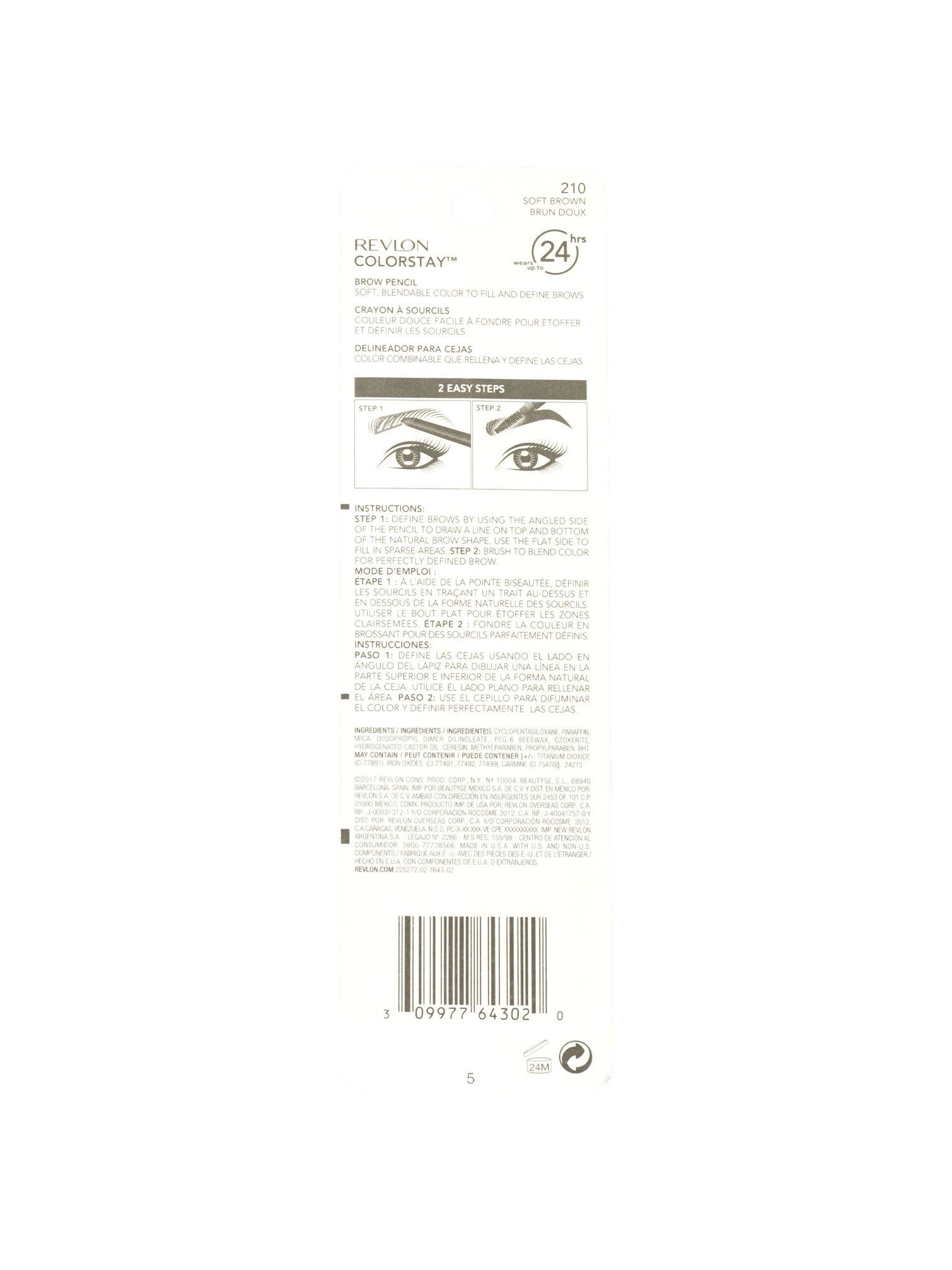 Revlon ColorStay Brow Pencil 210 Soft Brown 0.021 OZ