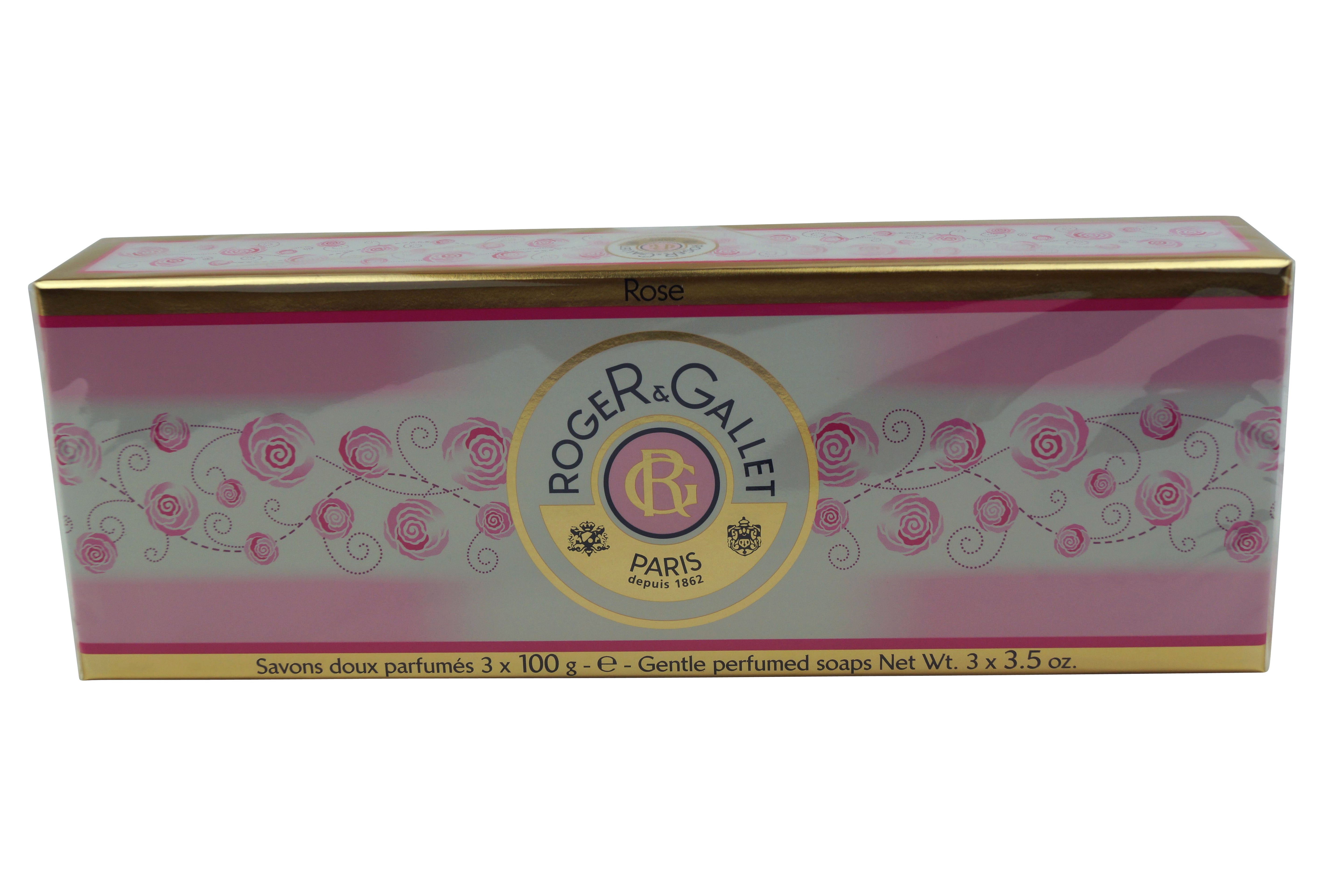 Roger & Gallet Rose 3 x 3.5 oz Gentle Perfumed Bar Soaps Rose