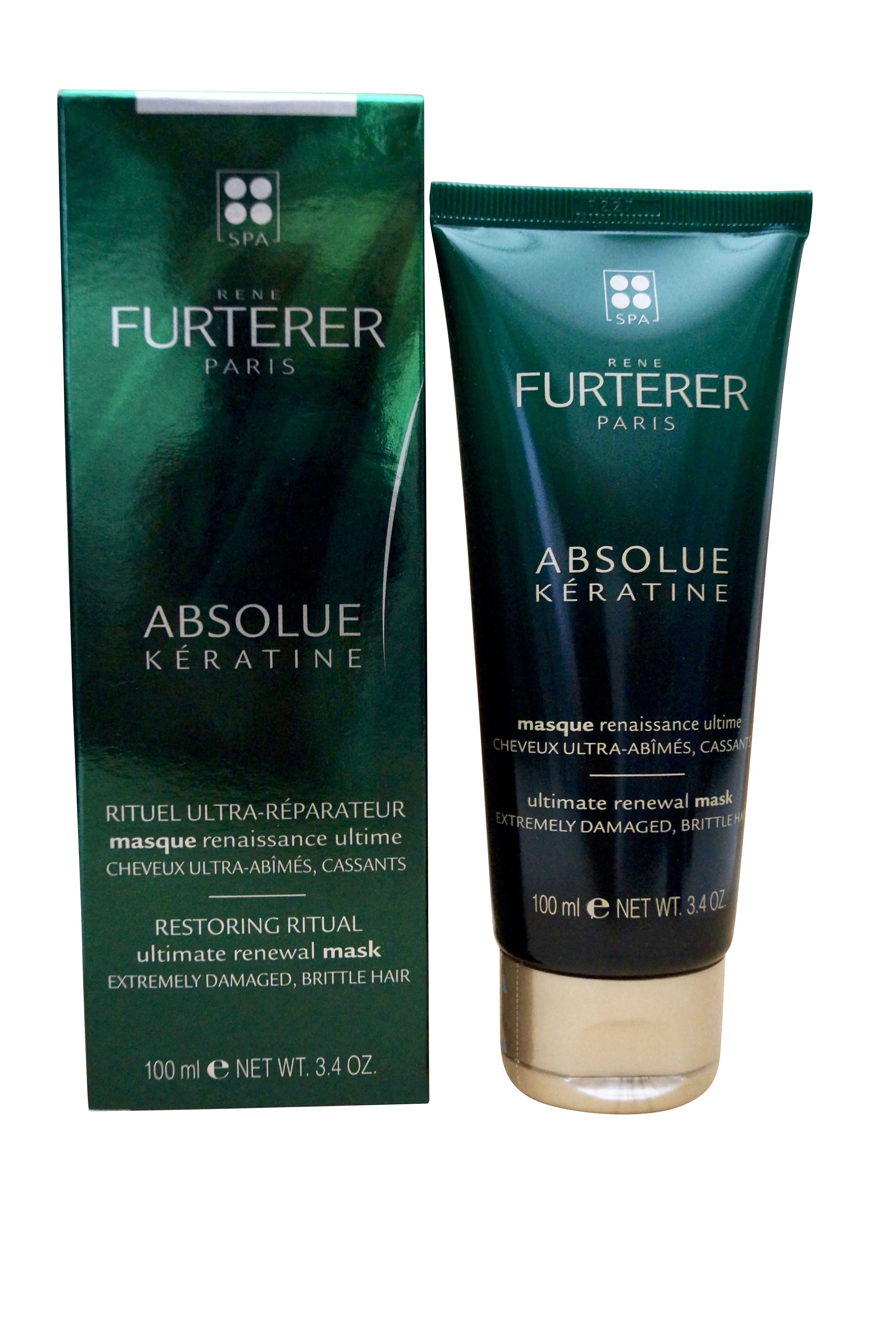 Rene Furterer Absolue Keratine Ultimate Renewal Mask Damaged Brittle Hair 3.4 OZ