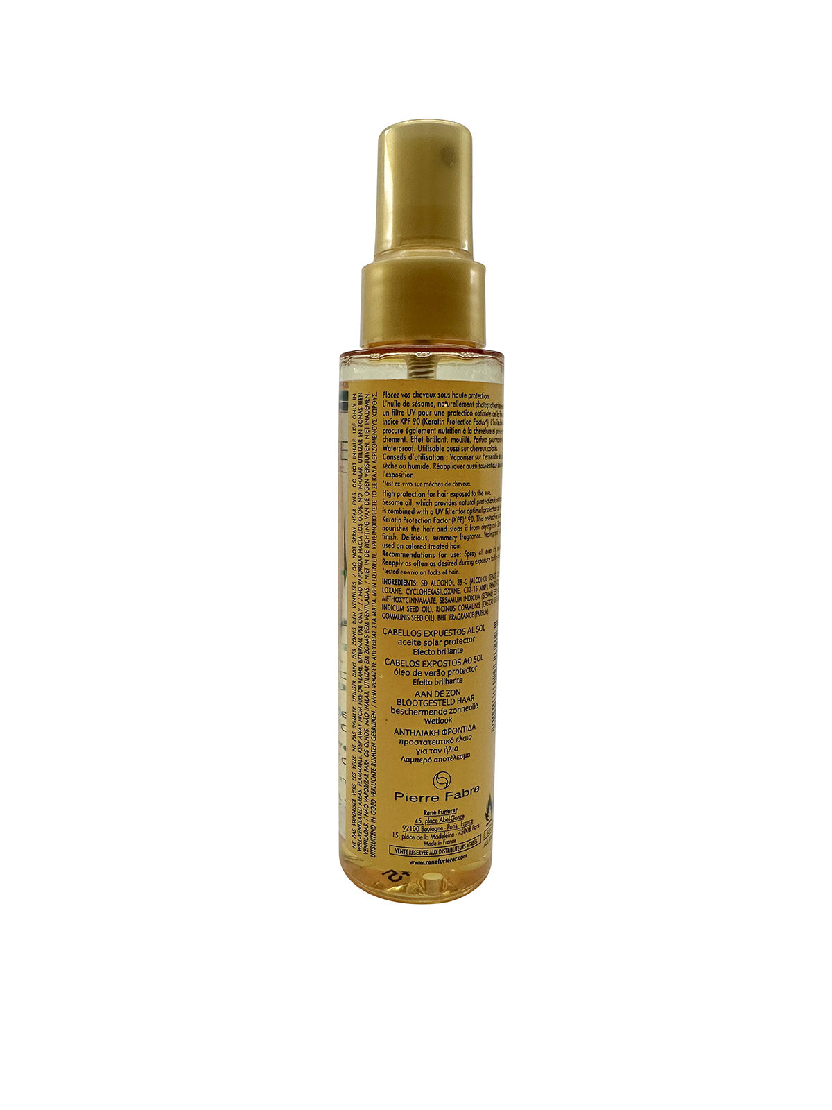 Rene Furterer Solaire Protective Summer Oil Spray Damaged Hair 3.38 OZ