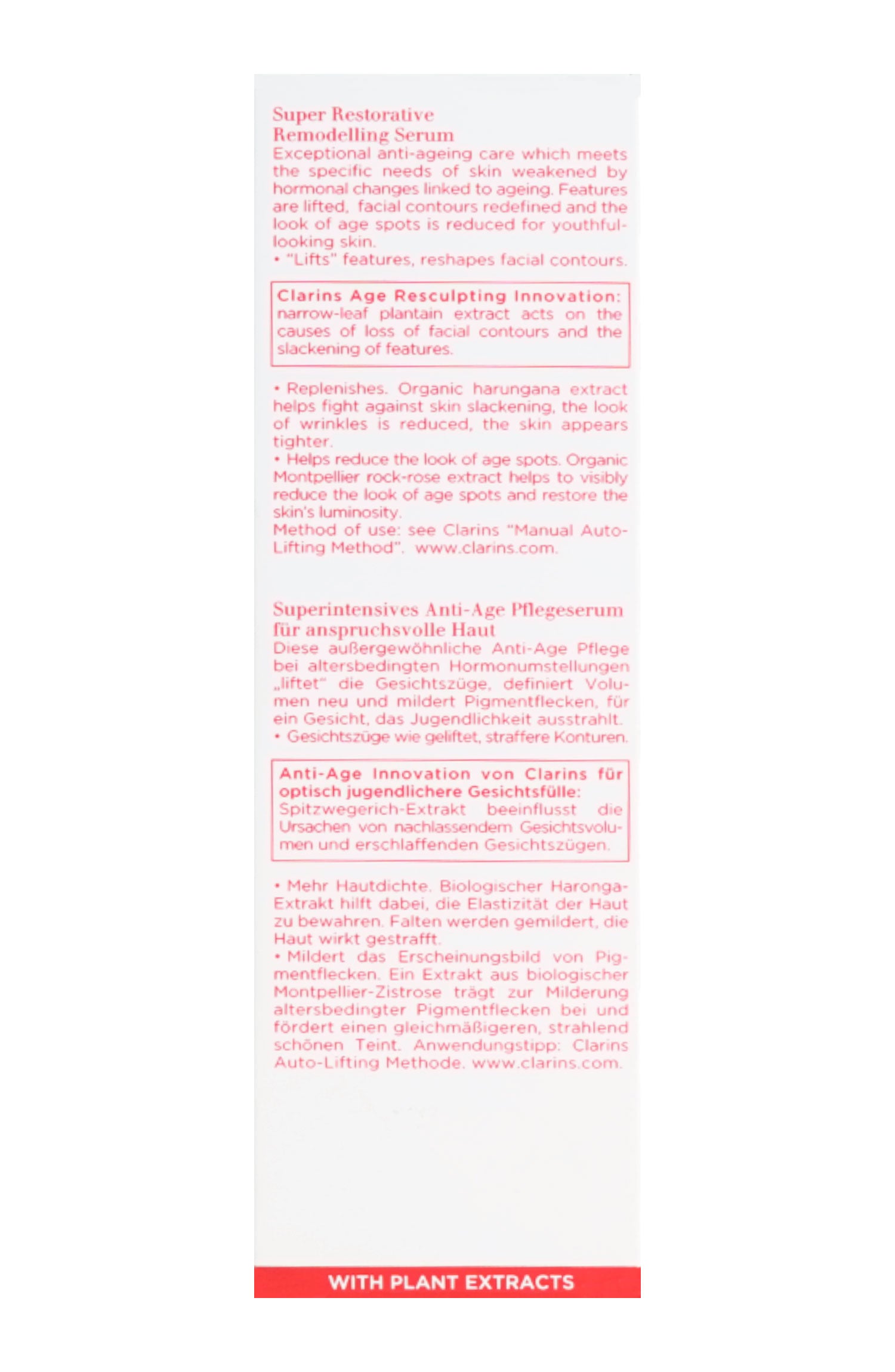 Clarins Super Restorative Remodeling Anti Aging Serum All Skin Types 1.7 OZ