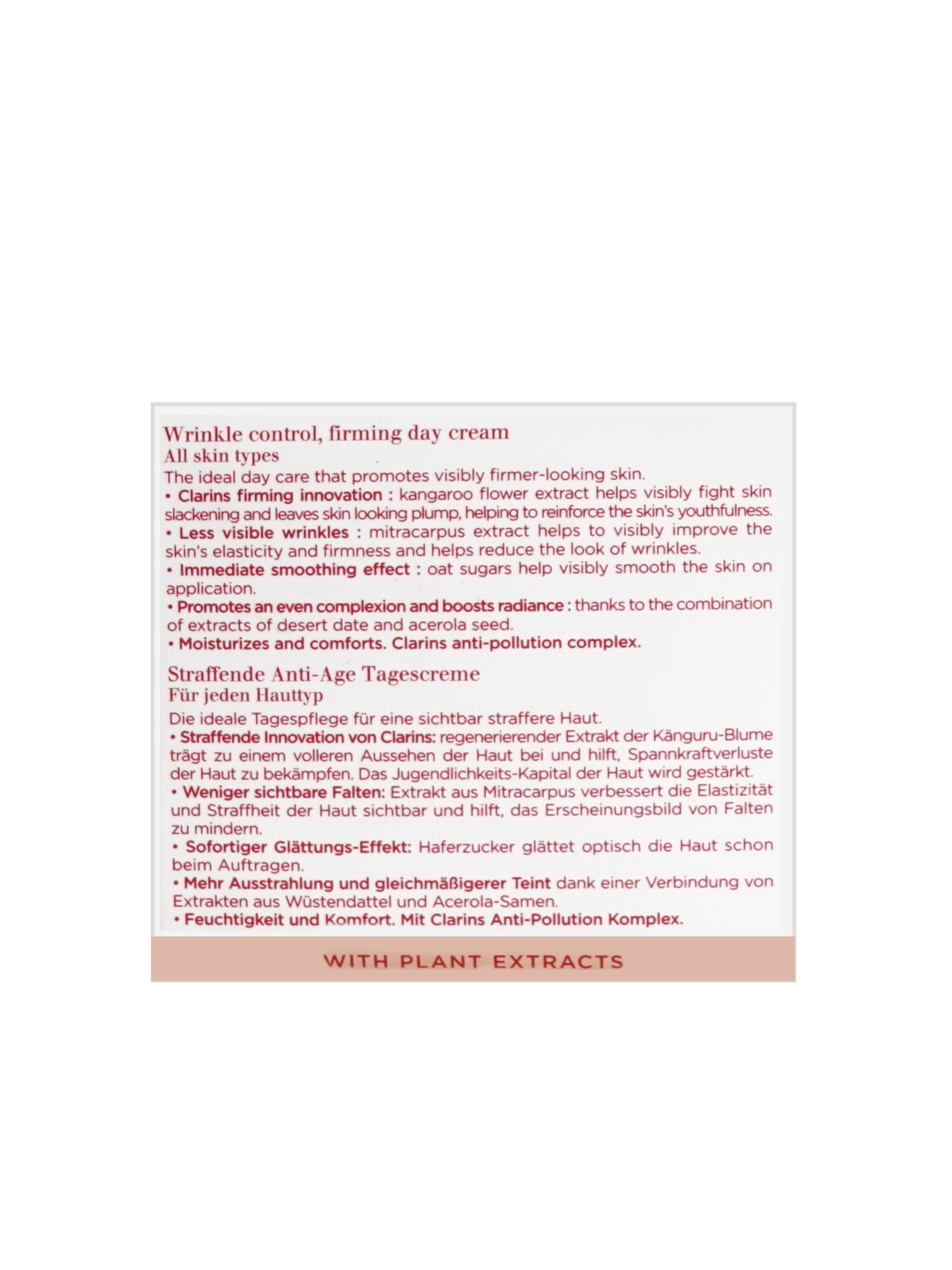 Clarins Extra Firming Day Cream All Skin Types 1.6 OZ