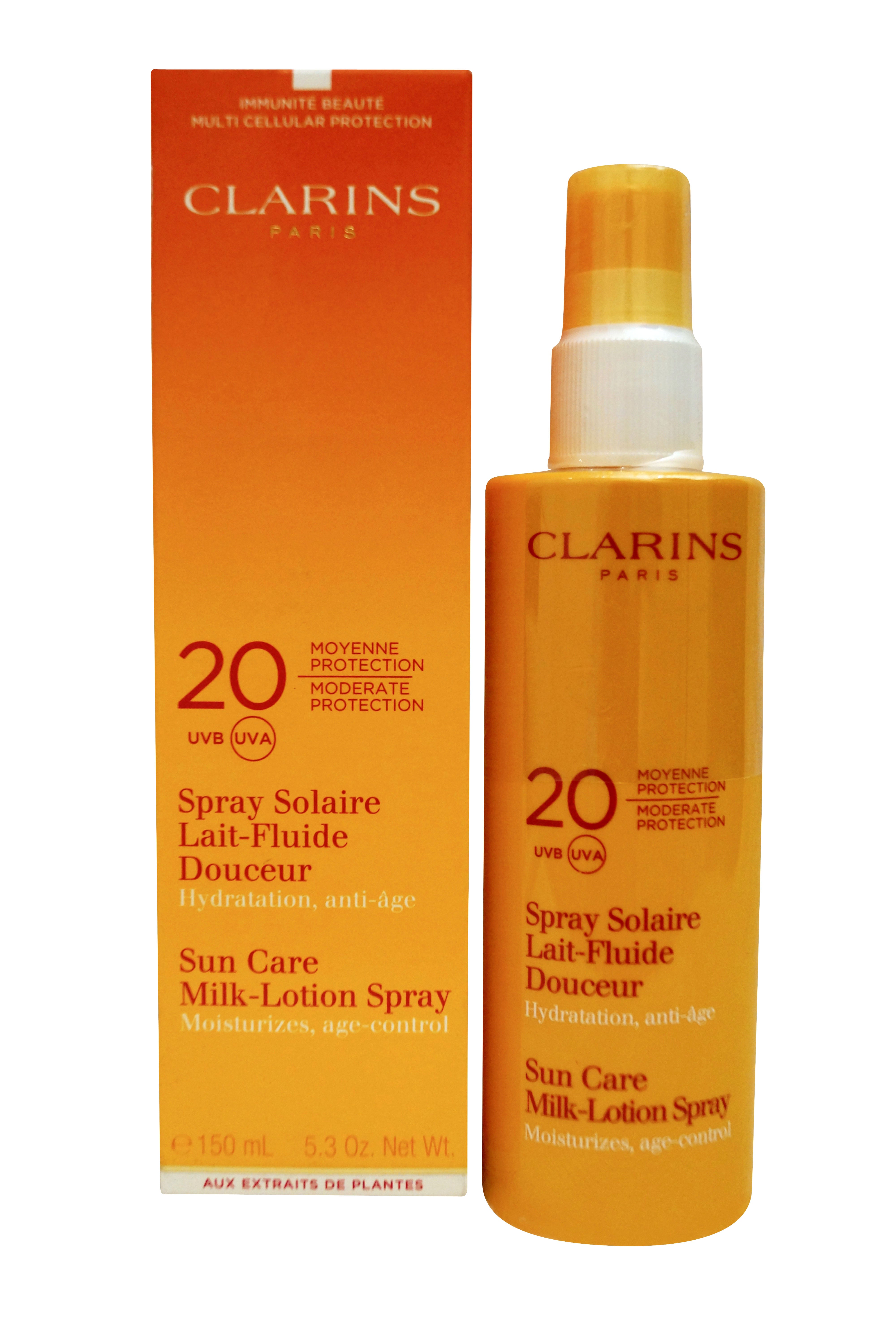 Clarins Sun Care Milk-Lotion Spray Moderate Protection UVB/UVA 20, 5.3 oz.