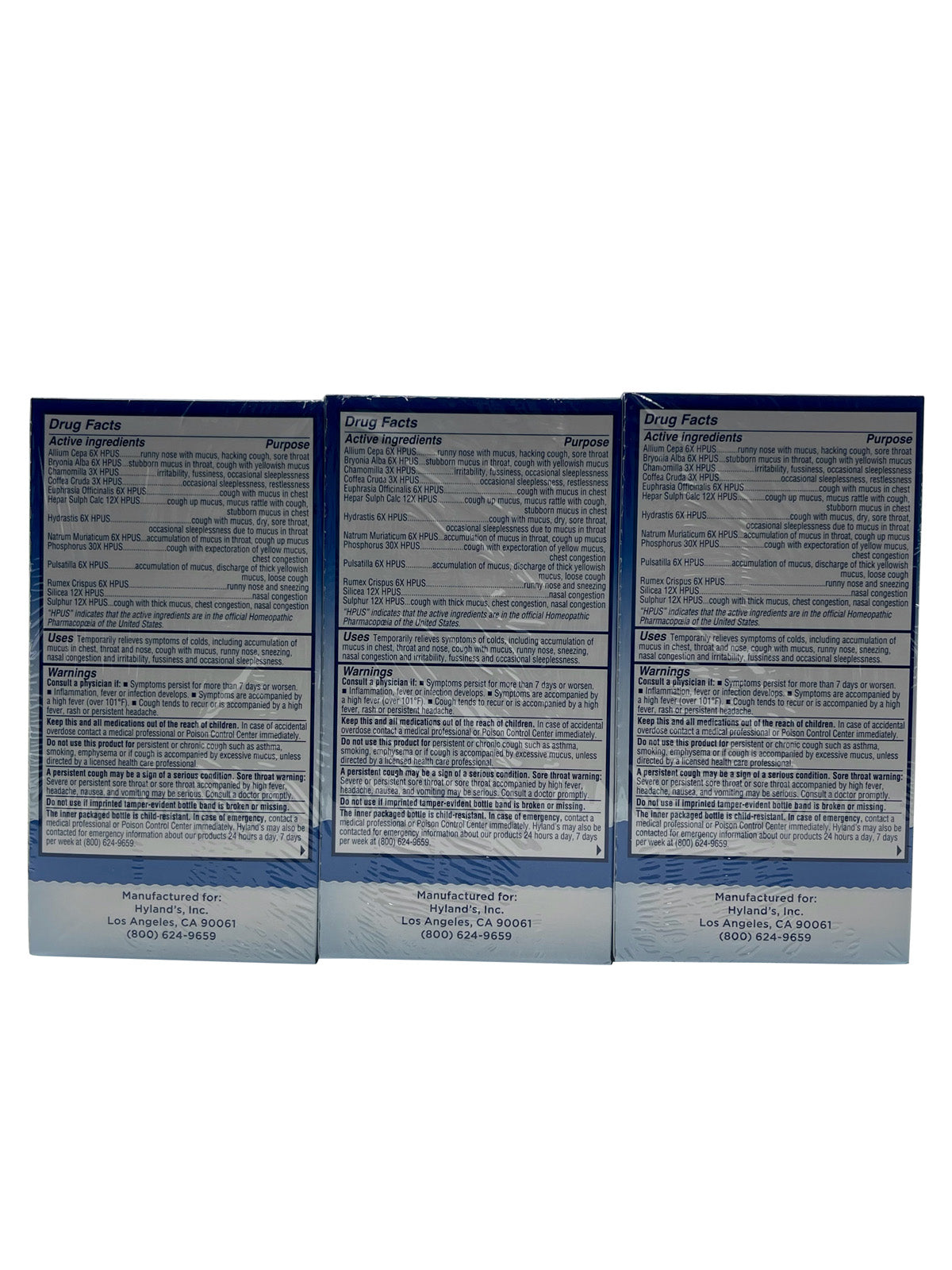 Hylands Baby Nighttime Mucus & Cold Relief 6 Months+ 4 OZ Set of 3