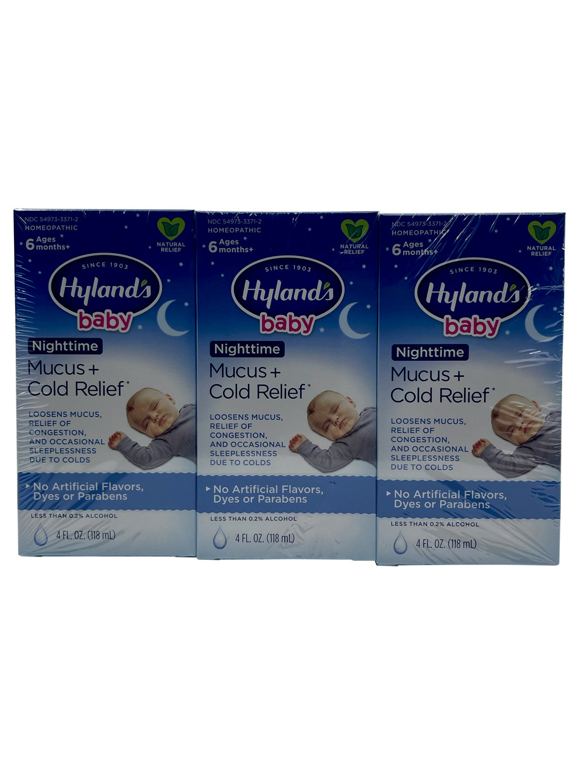 Hylands Baby Nighttime Mucus & Cold Relief 6 Months+ 4 OZ Set of 3