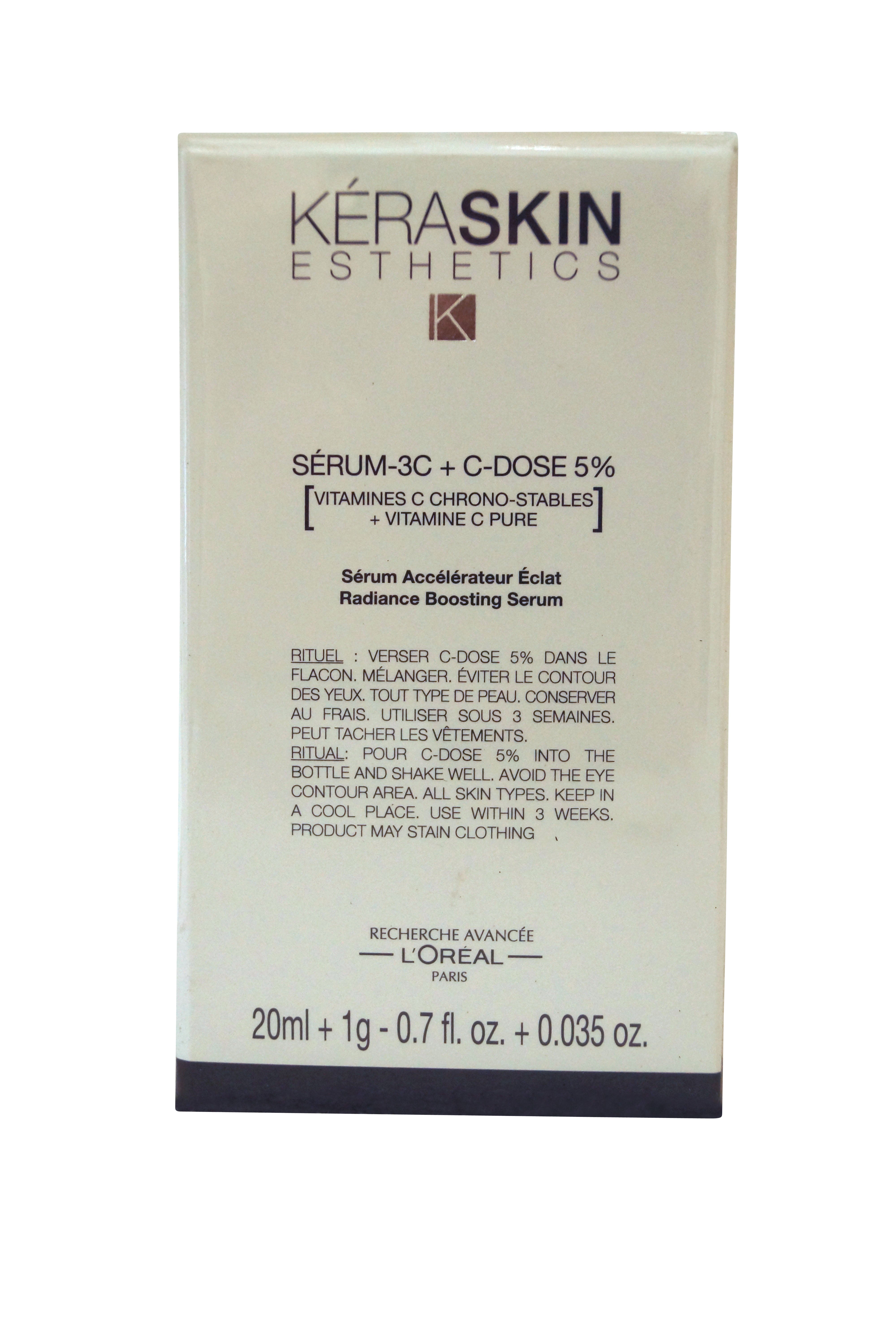 Keraskin Esthetics Serum-3C + C-Dose 5% Radiance Boosting Serum 20 ml + 035 oz