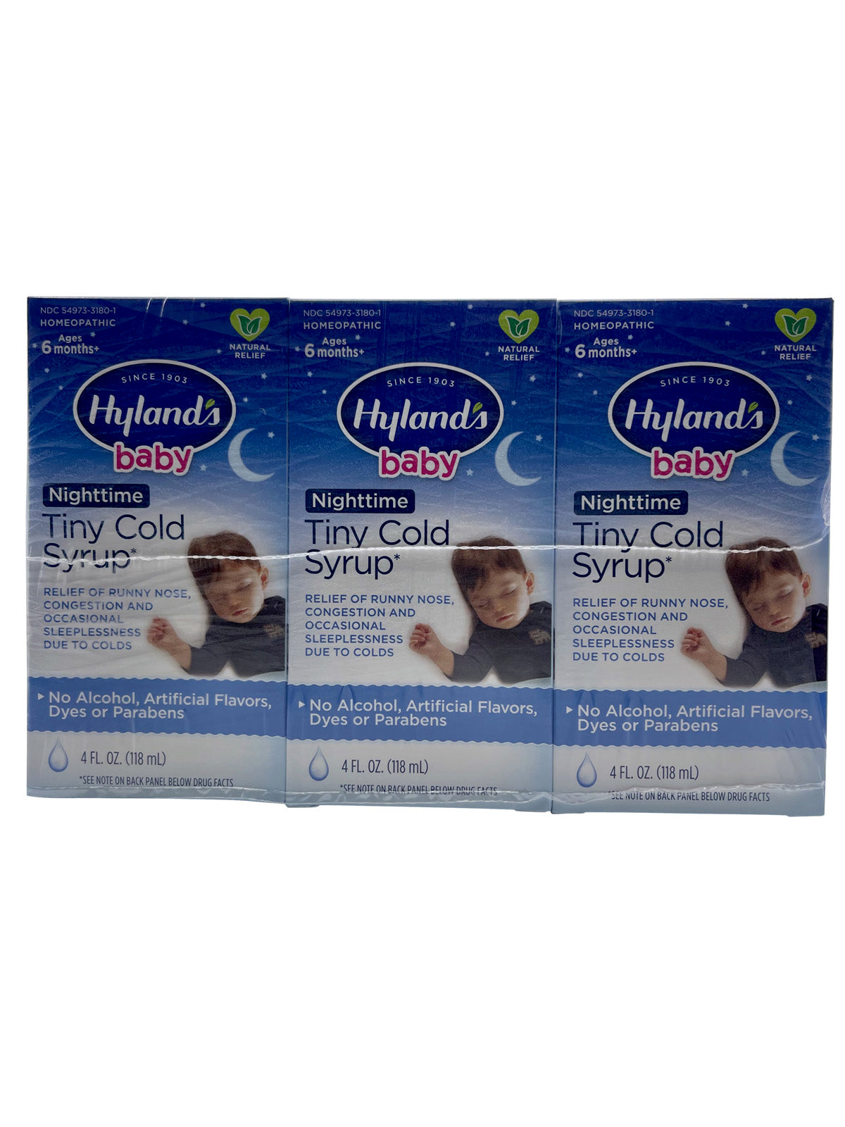 Hylands Baby Nighttime Tiny Cold Syrup Ages 6 Months+ 4 OZ Set of 3