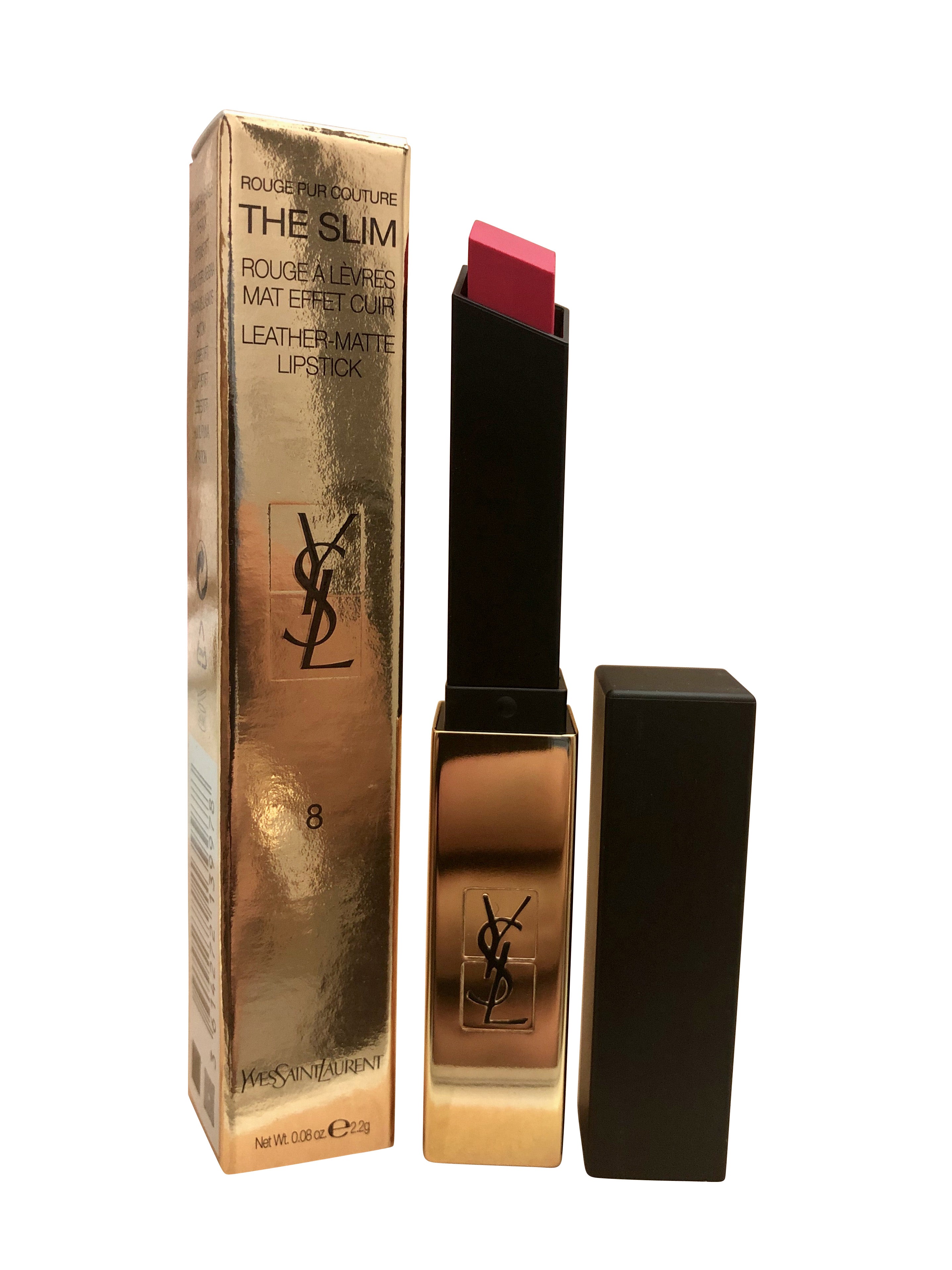 Yves Saint Laurent Rouge Pur Couture Slim Leather Matte Lipstick 8 Contraty Fuchsia 0.08 OZ