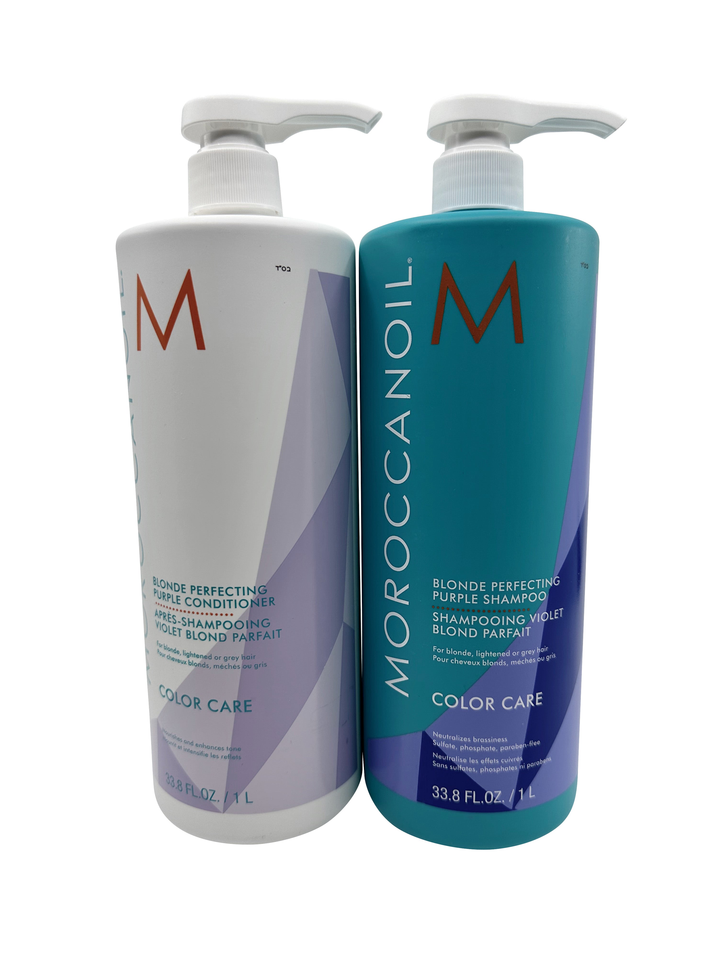 Moroccanoil Blonde Perfecting offers Purple Shampoo, Conditioner and Treatment 33.8 oz