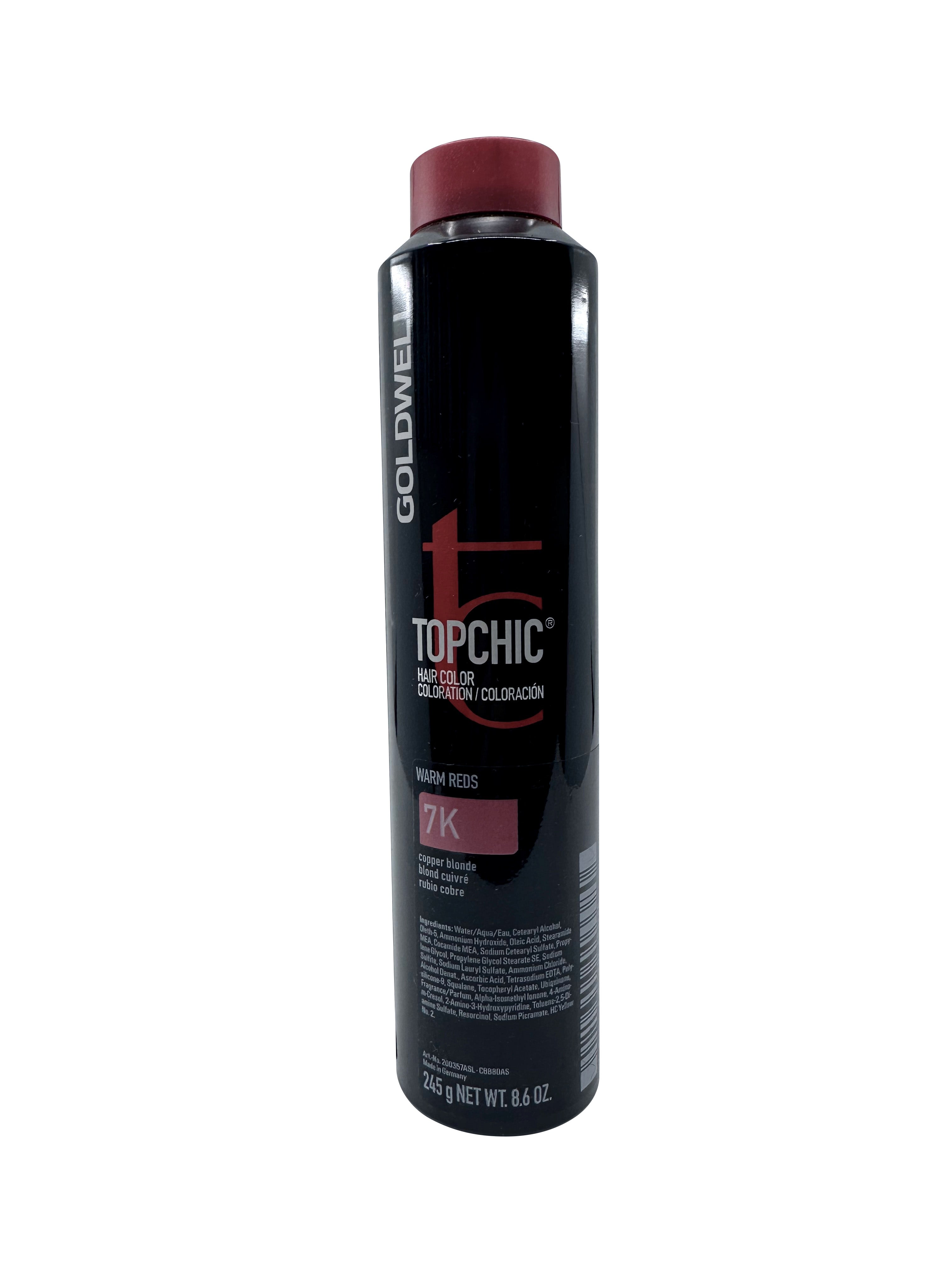 Goldwell Topchic Hair Color Warm Reds 7K Copper Blonde 8.6 OZ