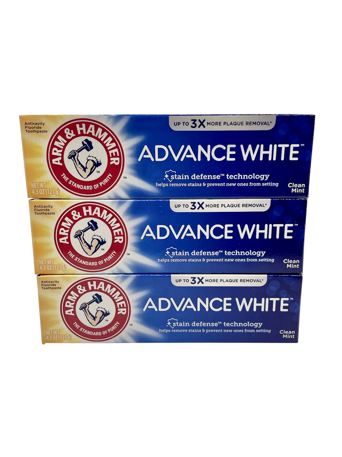 Arm & Hammer Advanced White Toothpaste Clean Mint 4.3 OZ Pack of 3