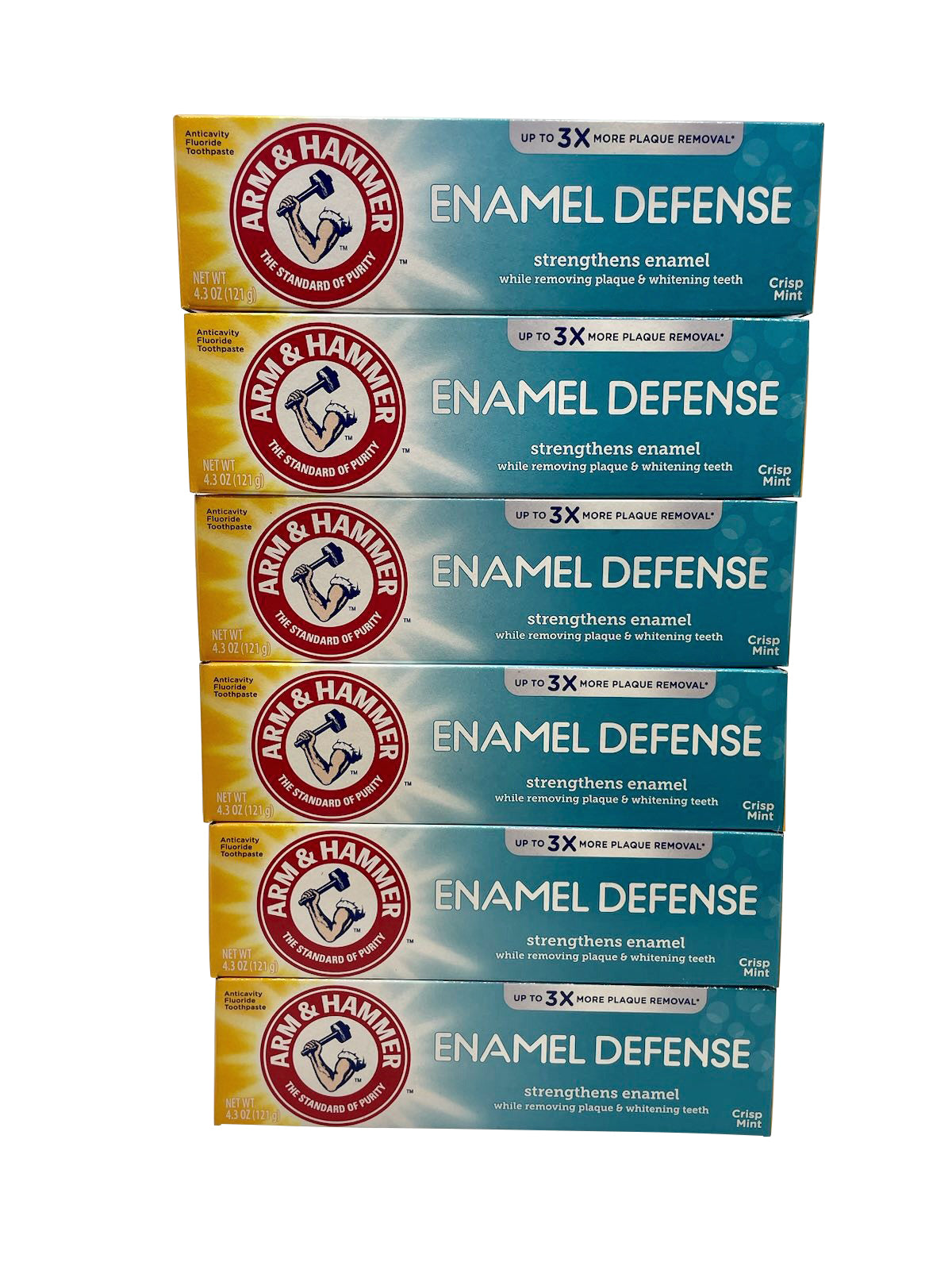 Arm & Hammer Enamel Defense Toothpaste Crisp Mint 4.3 OZ Pack of 6