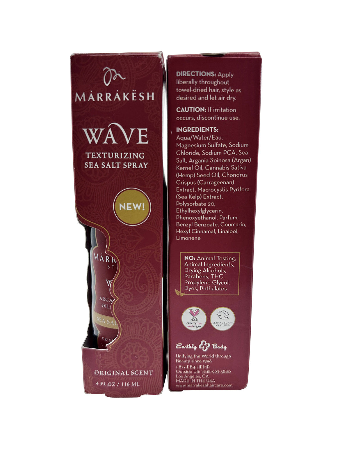 Marrakesh Wave Texturizing Sea Salt Spray Original Scent 4 OZ Set of 2
