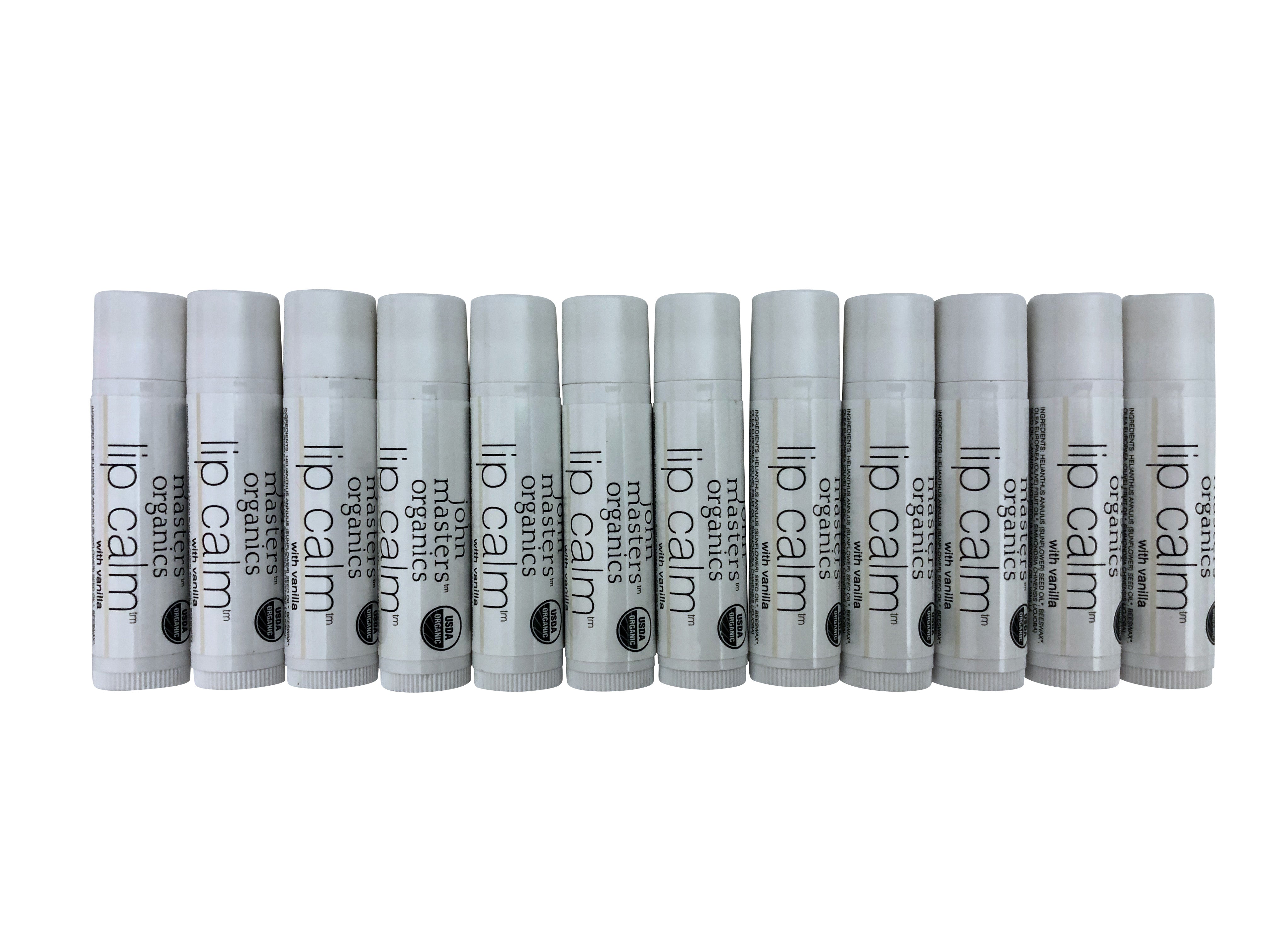 John Masters Organics Lip Calm with Vanilla 0.15 OZ Set of 12