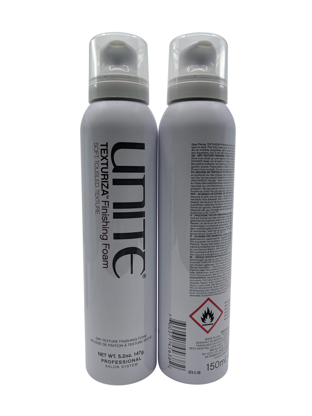 Unite Texturiza Finishing Foam 5.2 OZ Set of 2