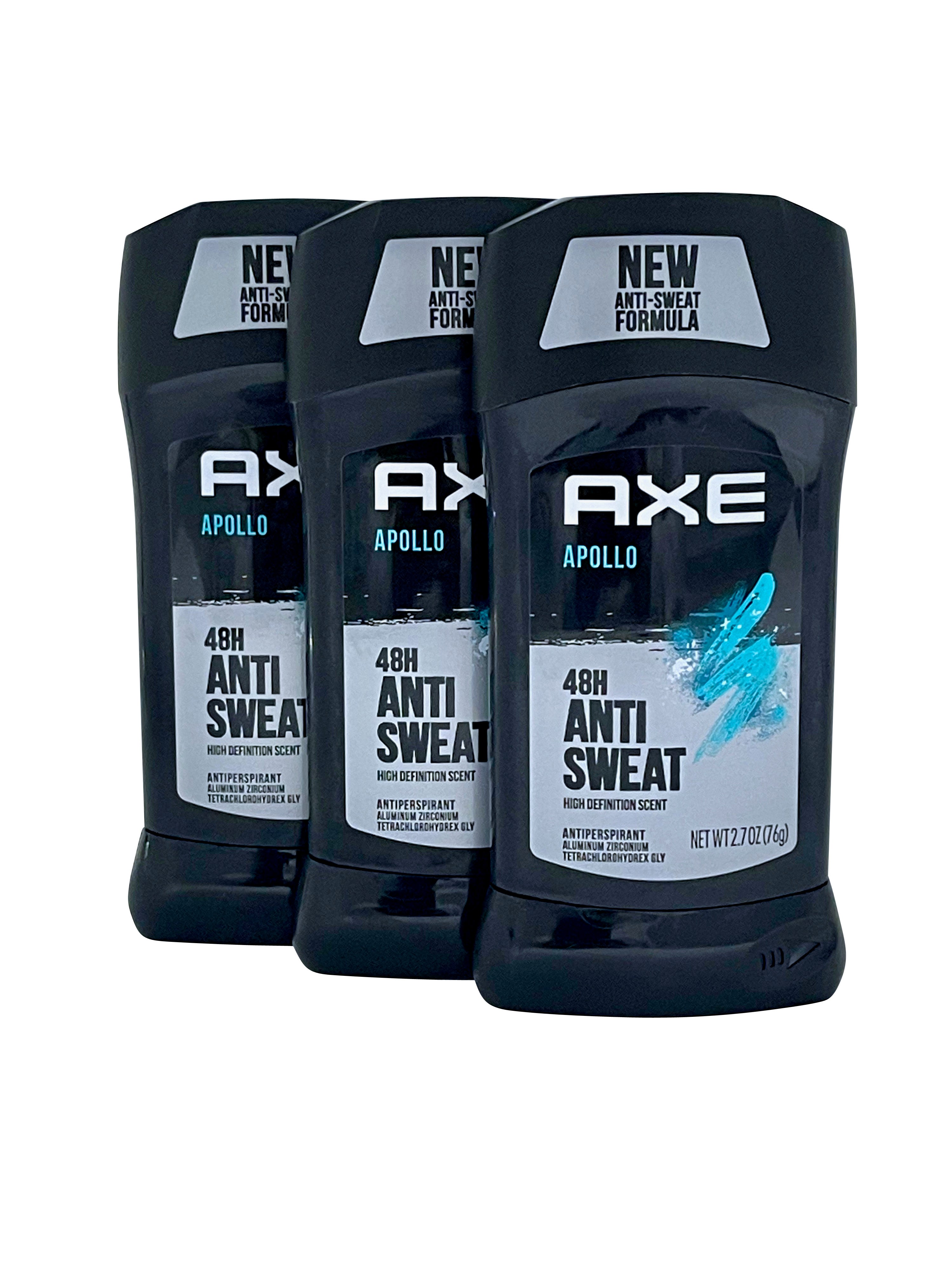 AXE Apollo 48 Hour Dry Antiperspirant & Deodorant 2.7 OZ Set of 3