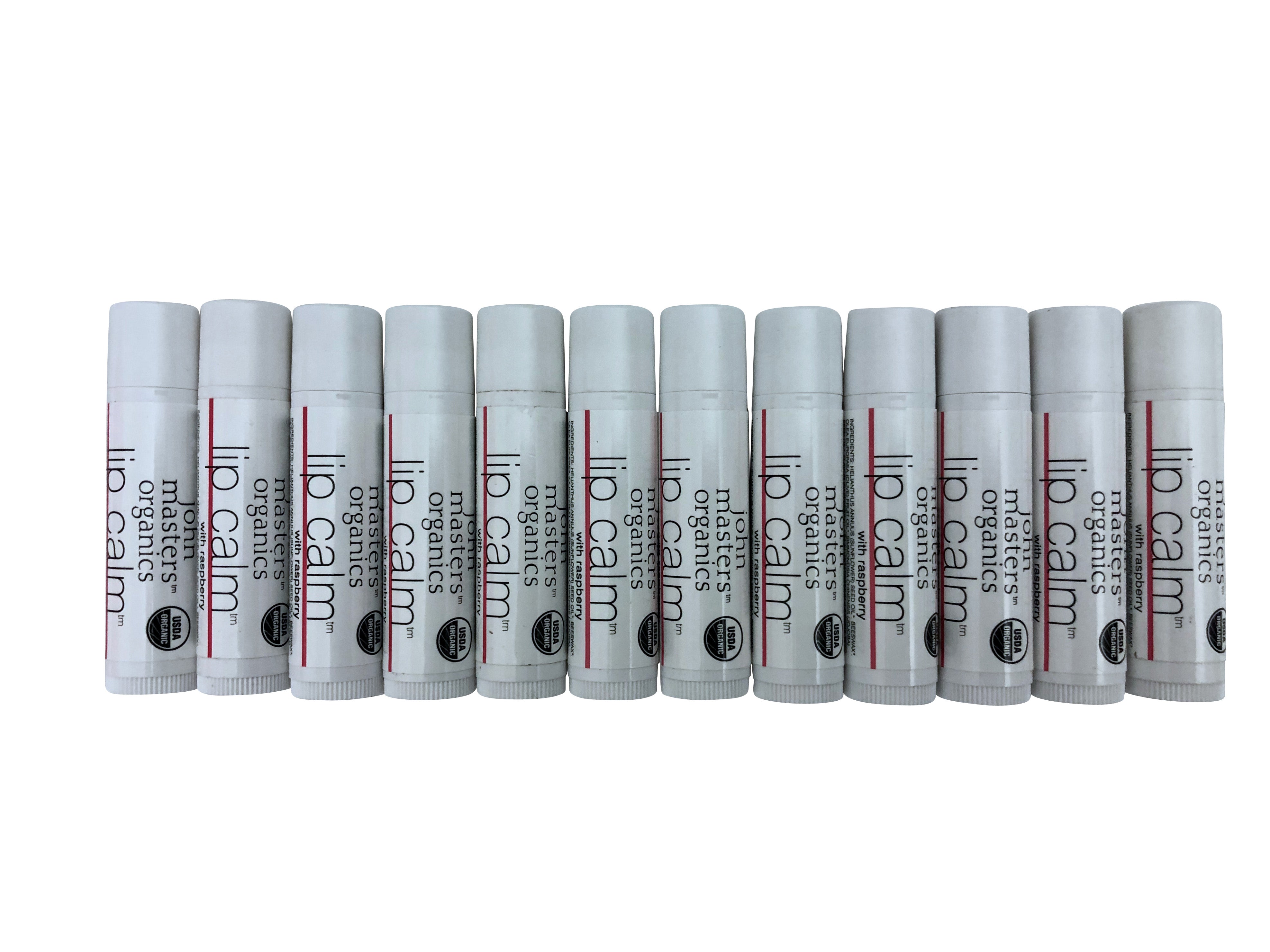 John Masters Organics Lip Calm with Raspberry 0.15 OZ Set of 12