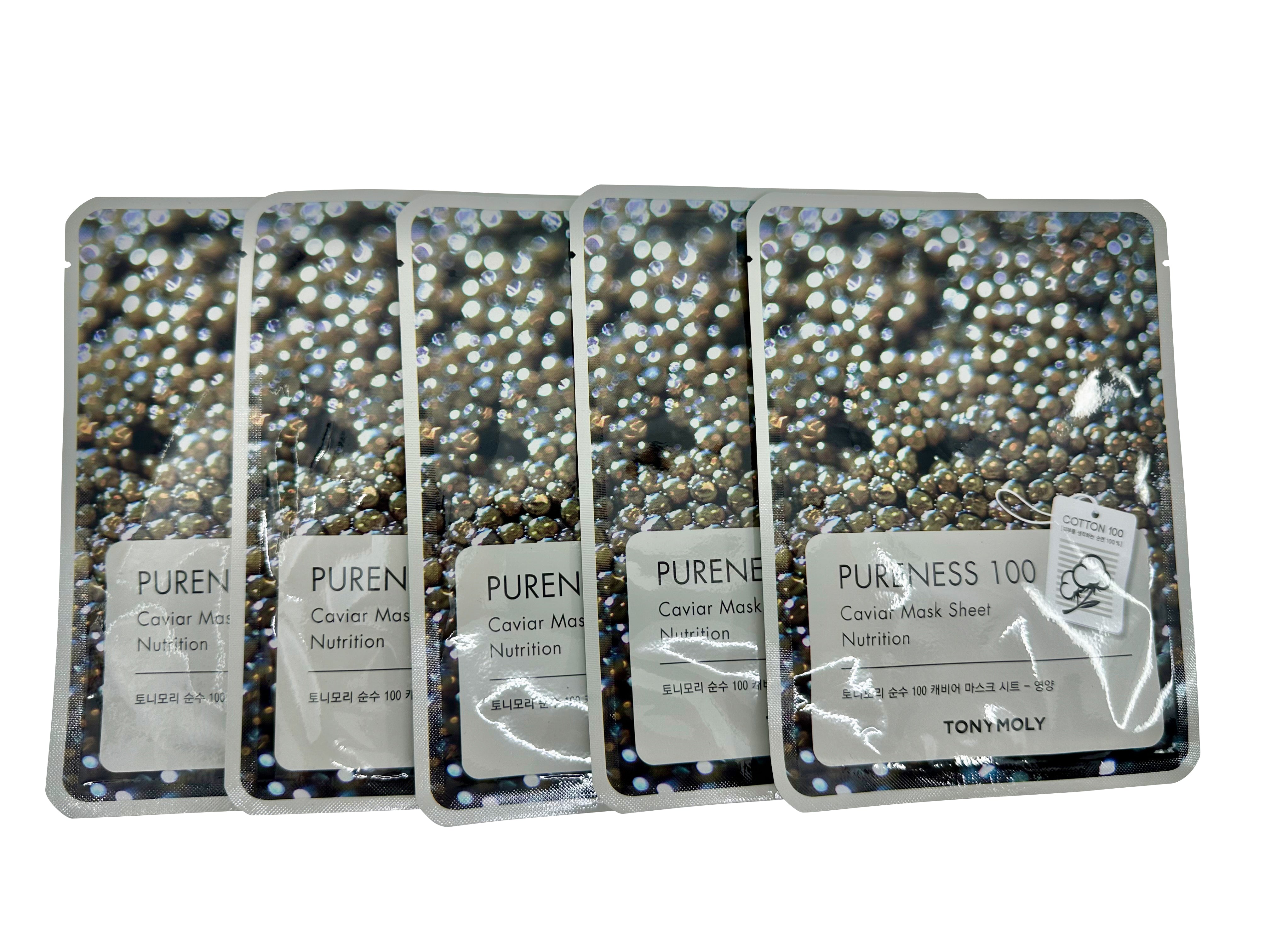 TonyMoly Pureness 100 Caviar Nutrition Mask Sheet Set of 5