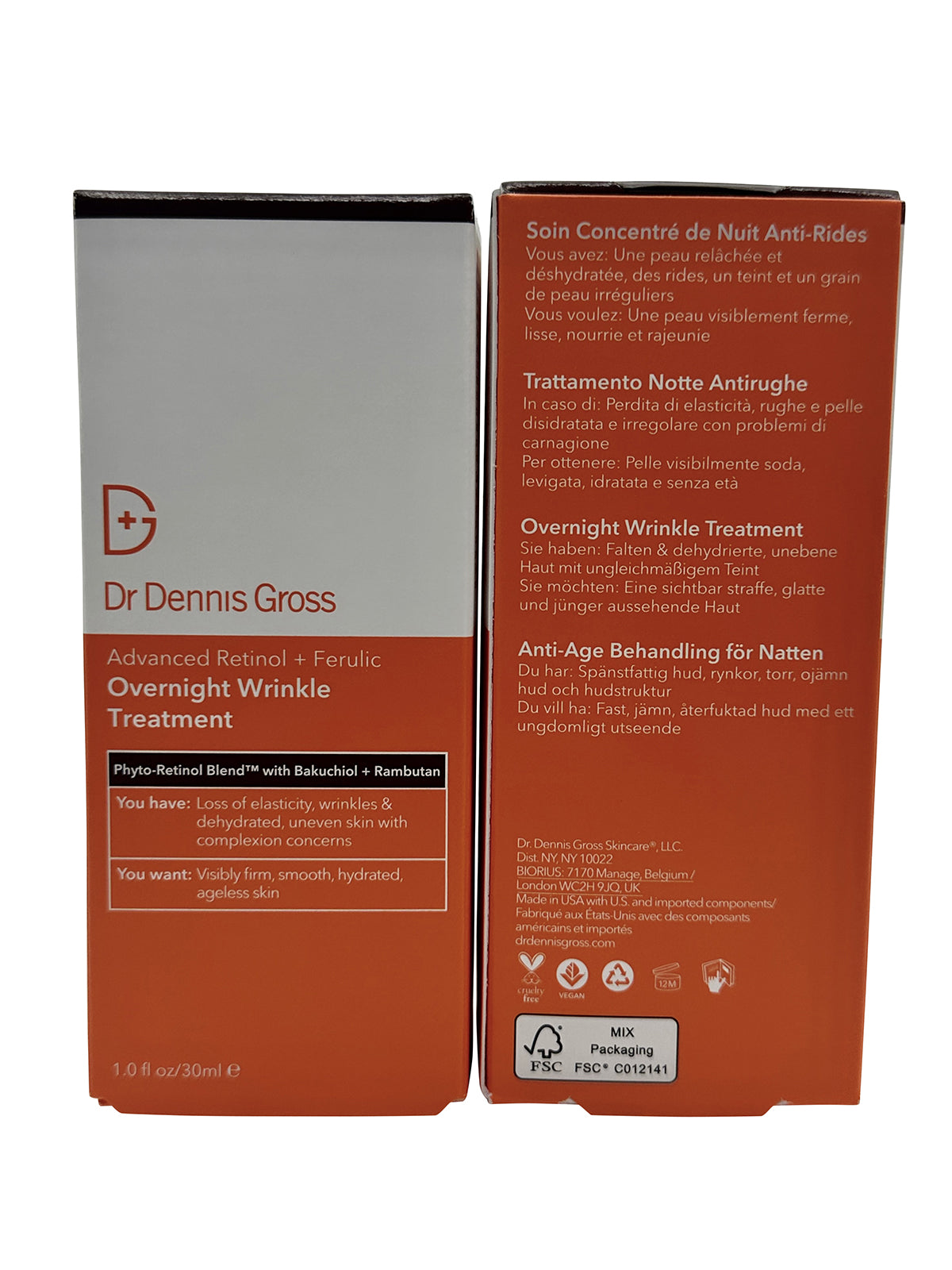 Dr Dennis Gross Advanced Retinol + Ferulic Overnight Treatment 1 OZ Set of 2
