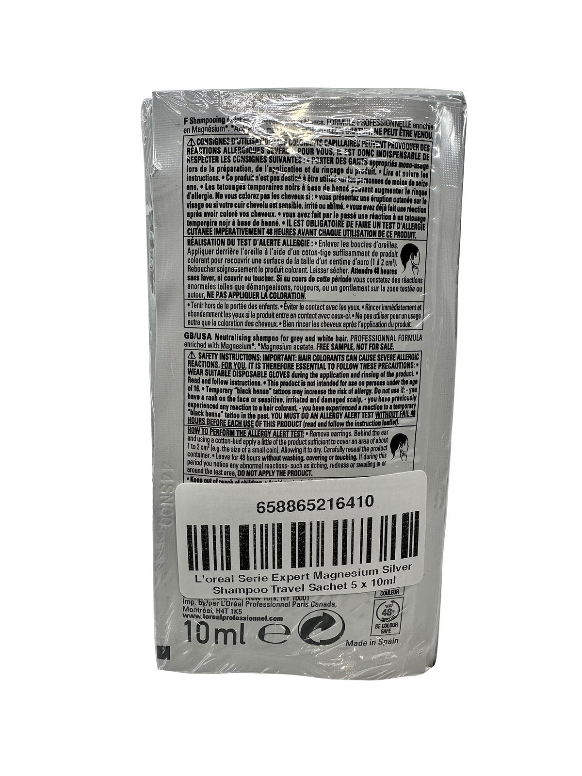 L'Oreal Serie Expert Magnesium Silver Shampoo Travel Sachet 5 x 10ml