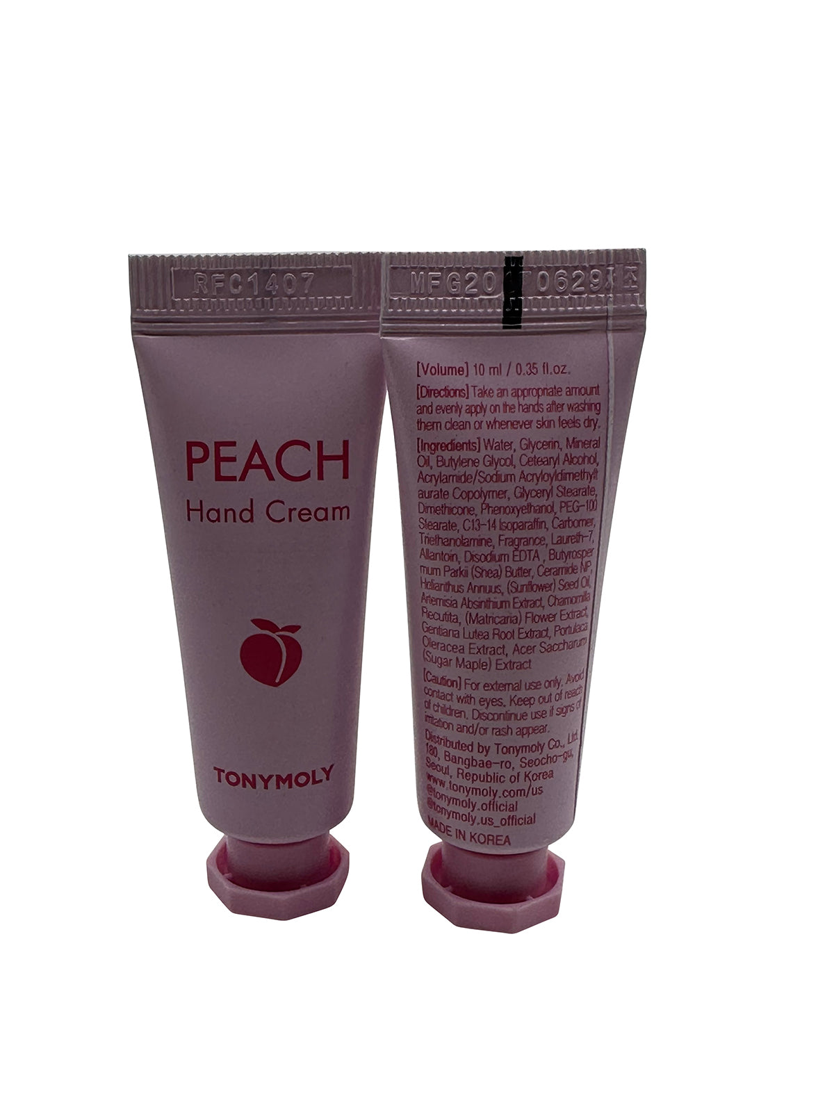TonyMoly Peach Hand Cream 0.35 OZ Set of 2