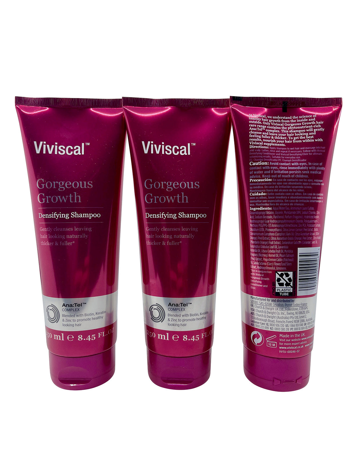 Viviscal Gorgeous Growth Densifying Shampoo 8.45 Ounces each 3 Pack