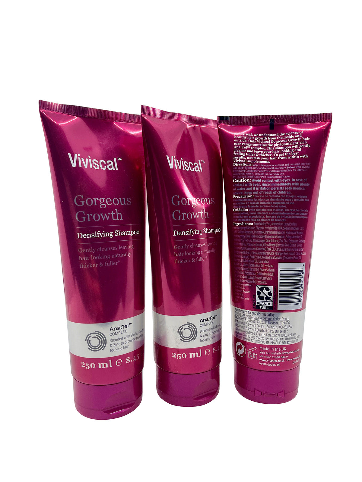 Viviscal Gorgeous Growth Densifying Shampoo 8.45 Ounces each 3 Pack