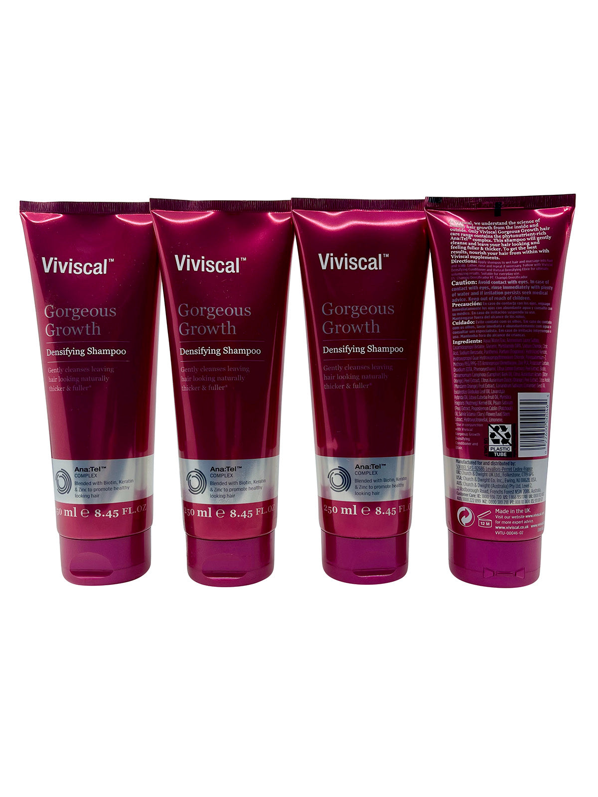 Viviscal Gorgeous Growth Densifying Shampoo 8.45 Ounces each 4 Pack