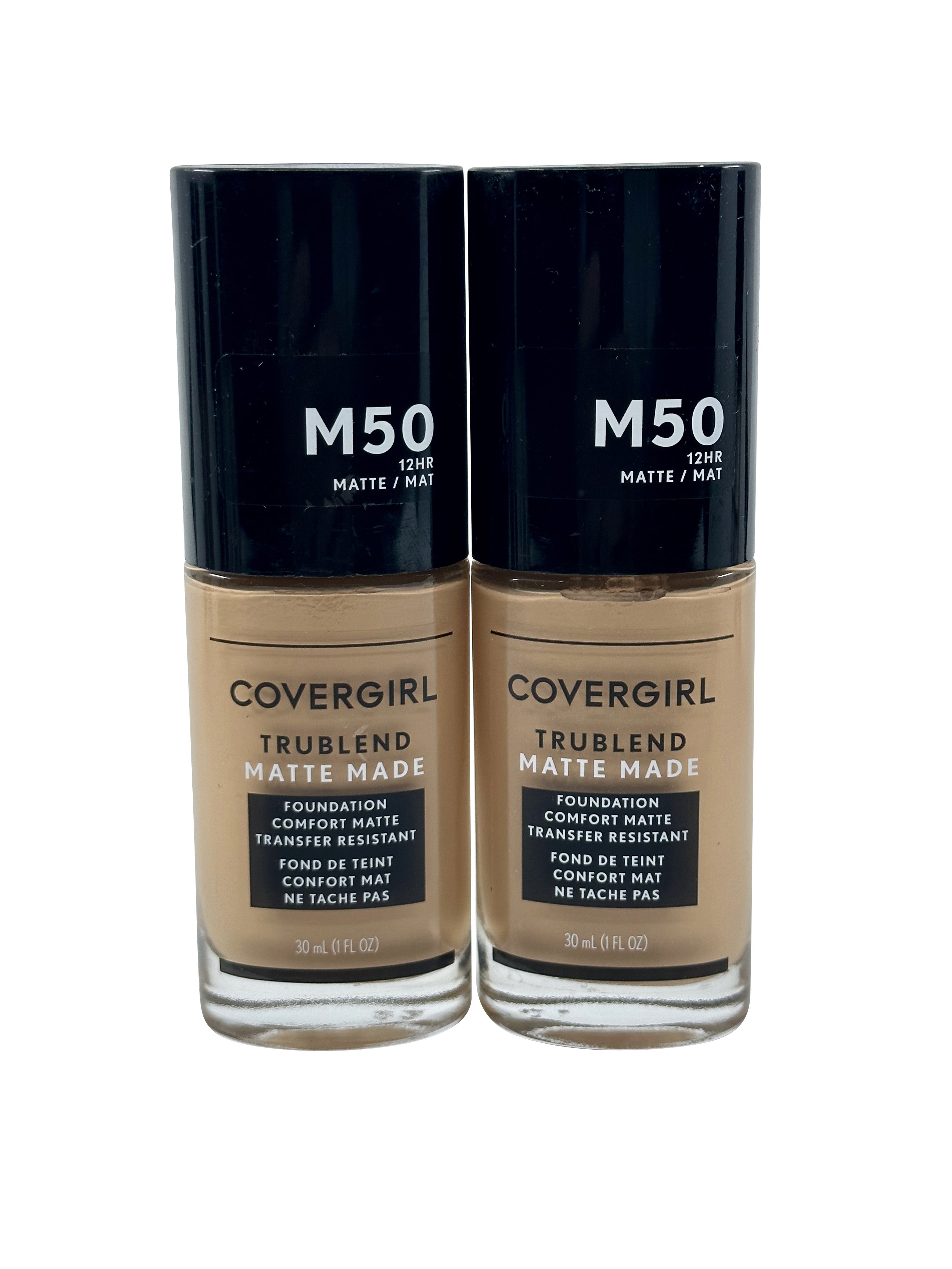 Cover Girl True Blend Matte Made Foundation M50 Soft Tan 1 OZ Set of 2