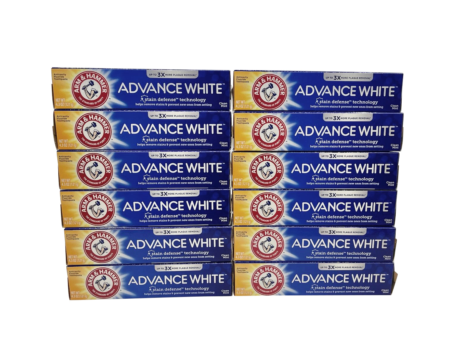 Arm & Hammer Advanced White Toothpaste Clean Mint 4.3 OZ Pack of 12