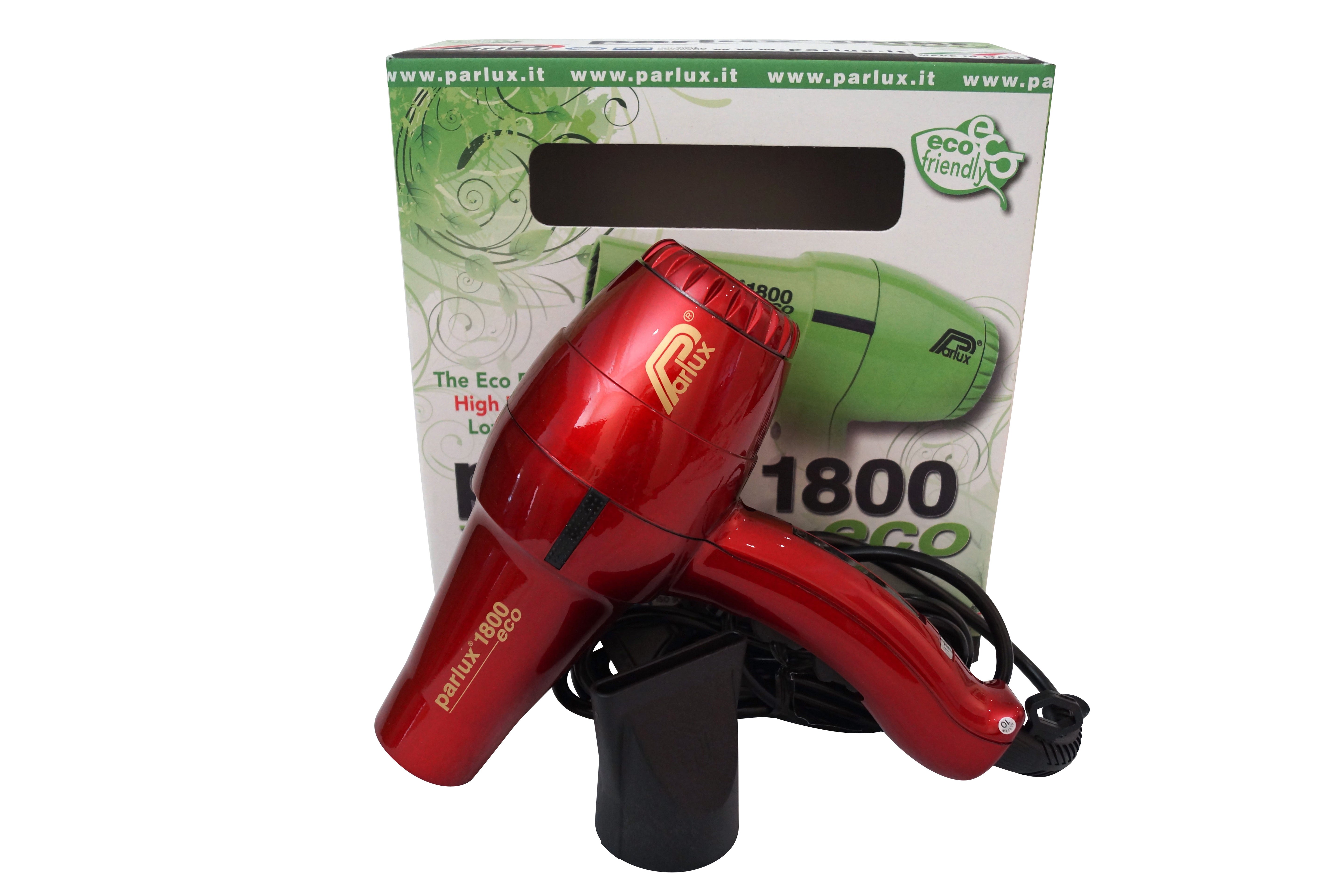 Parlux 1800 Eco Edition Red Hair Blow Dryer FOR EUROPE/UK USE ONLY