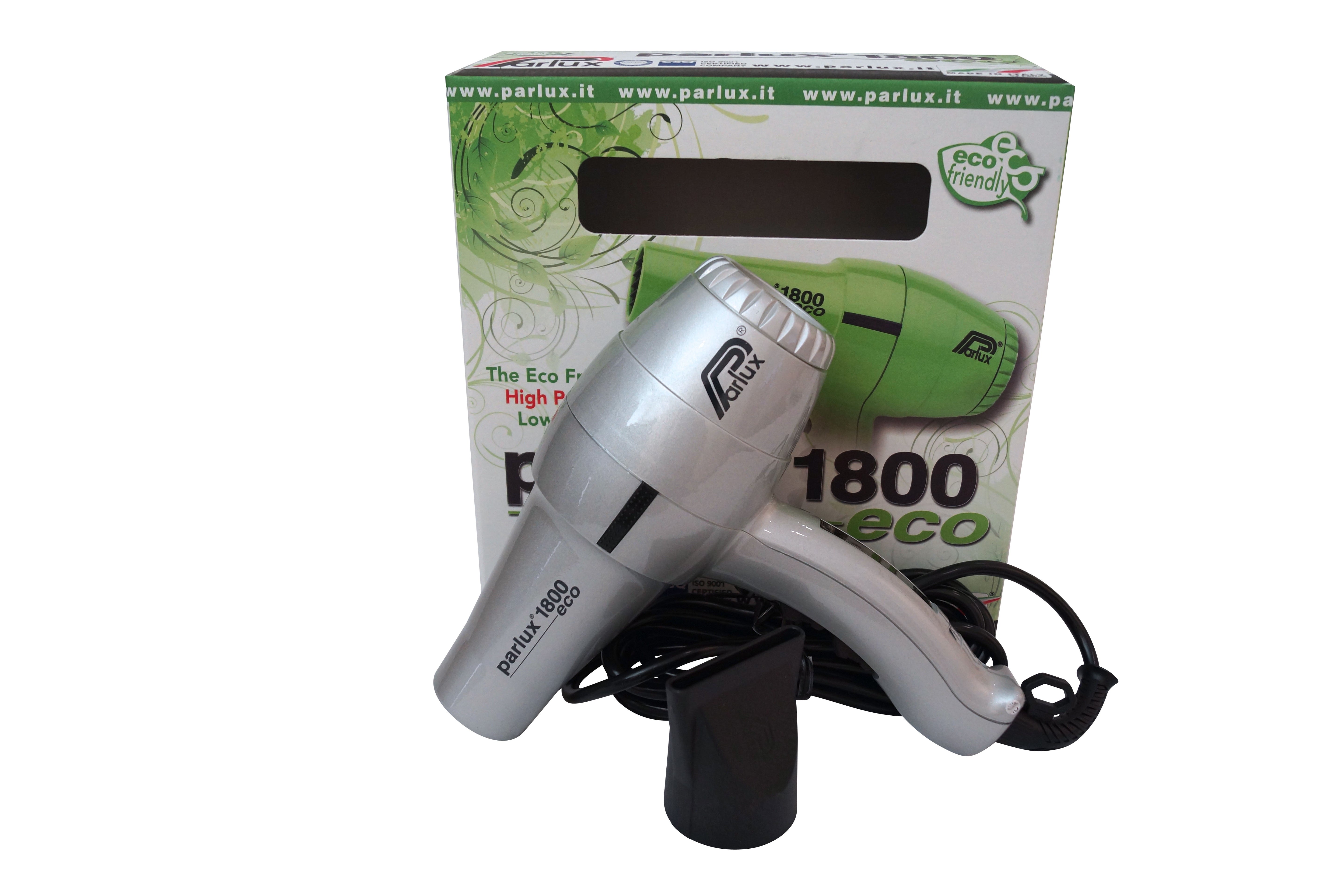 Parlux 1800 Eco Edition Silver Hair Blow Dryer FOR EUROPE/UK USE ONLY