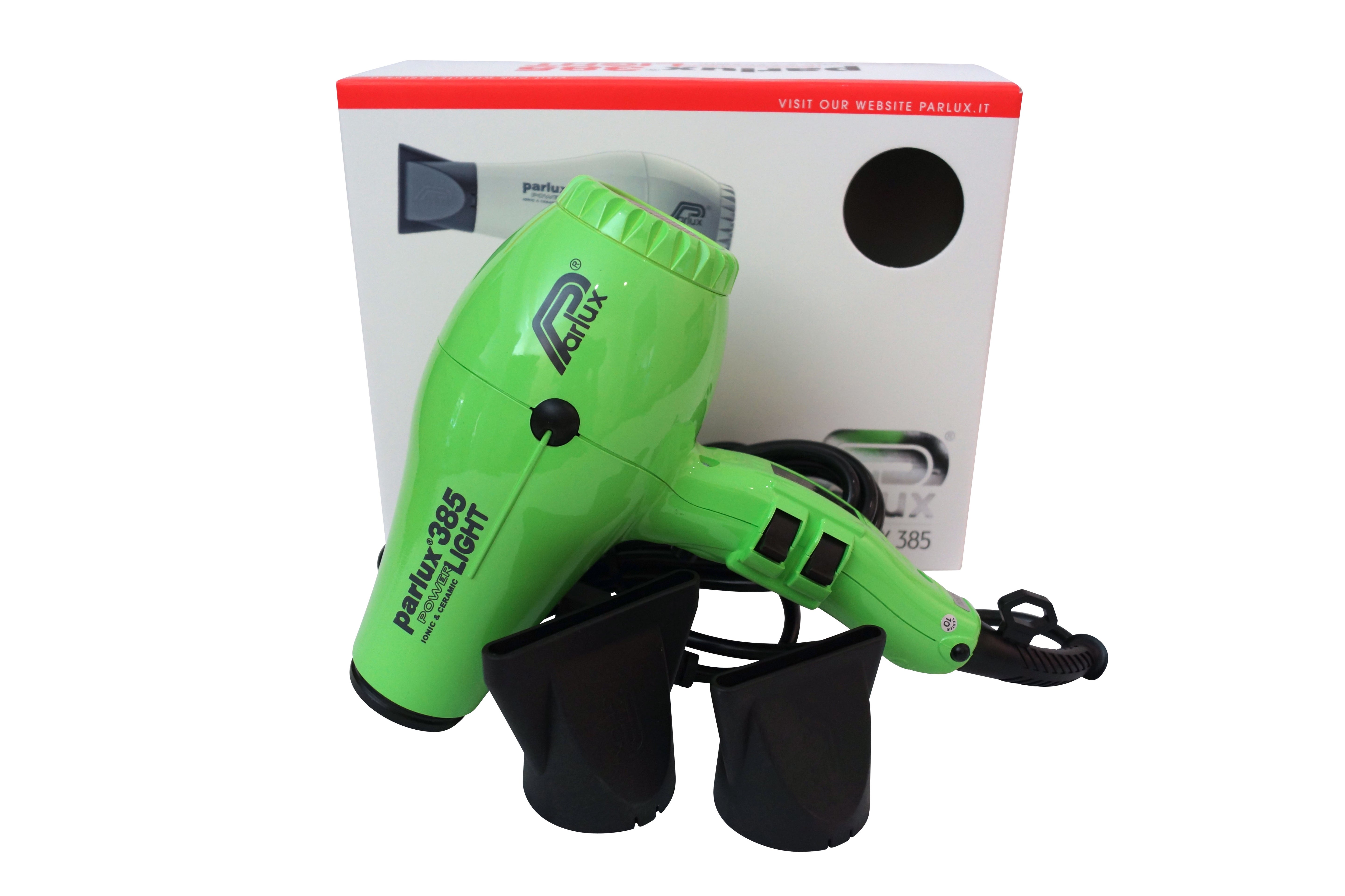 Parlux 385 Powerlight Ionic & Ceramic Green Hair Blow Dryer FOR EUROPE/UK USE ONLY