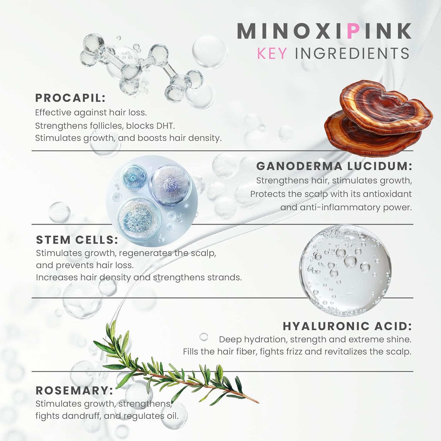 Jema Cosmetics MinoxiPink Densifying Hair Tonic Fine & Thinning Hair 2.02 OZ