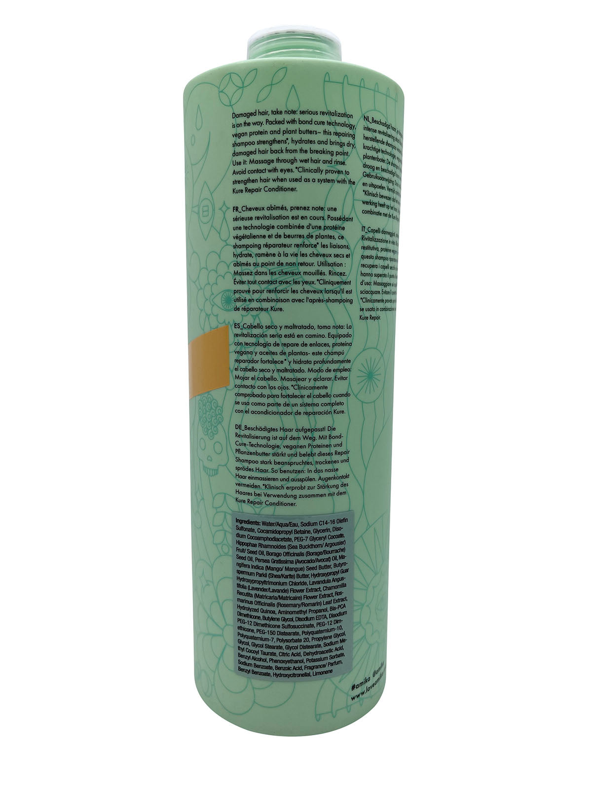Amika The Kure Bond Repair Shampoo Damaged Hair 33.8 OZ