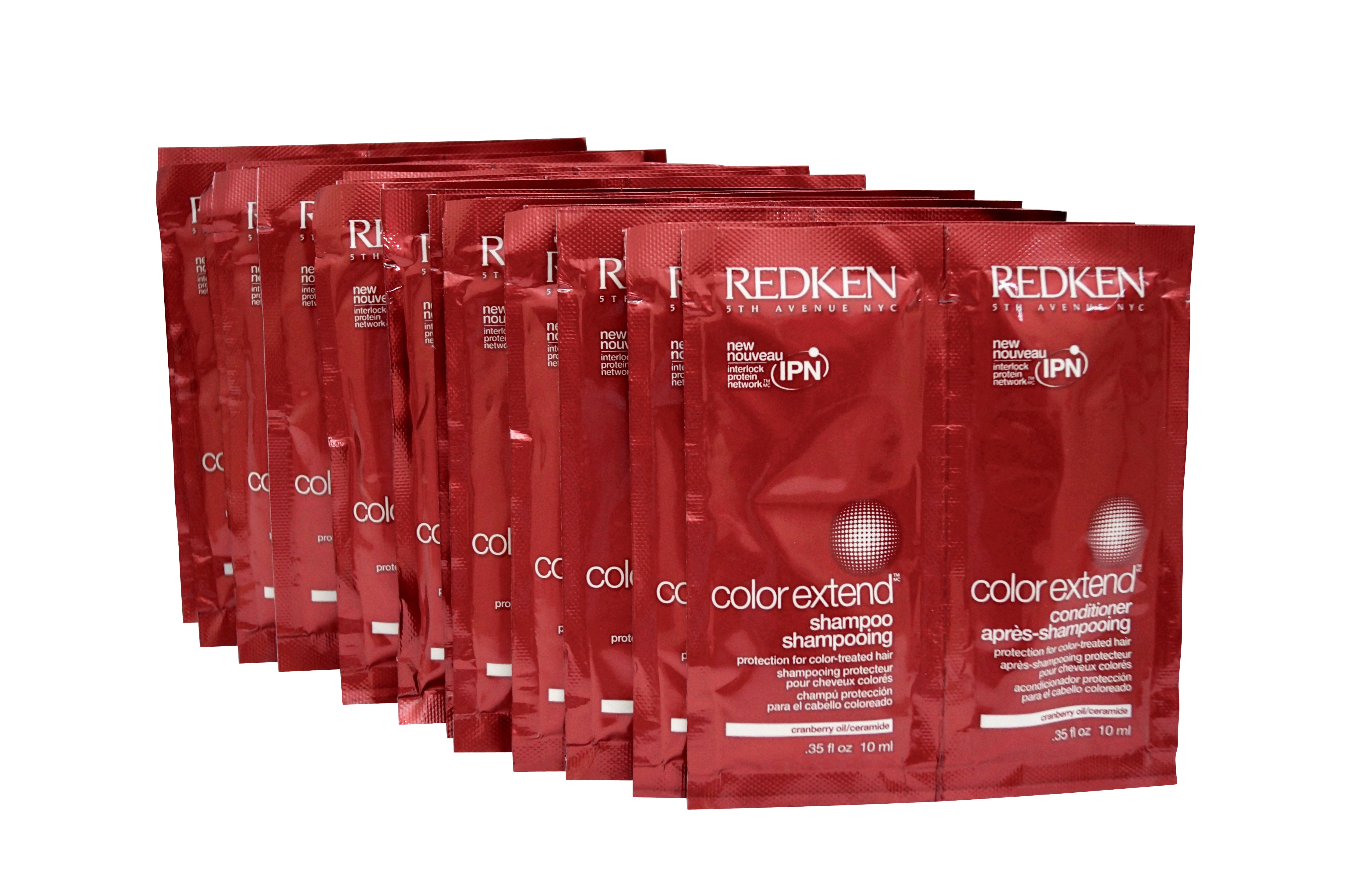 Redken Color Extend Shampoo & Conditioner .35 OZ Travel Sachets Set of 20