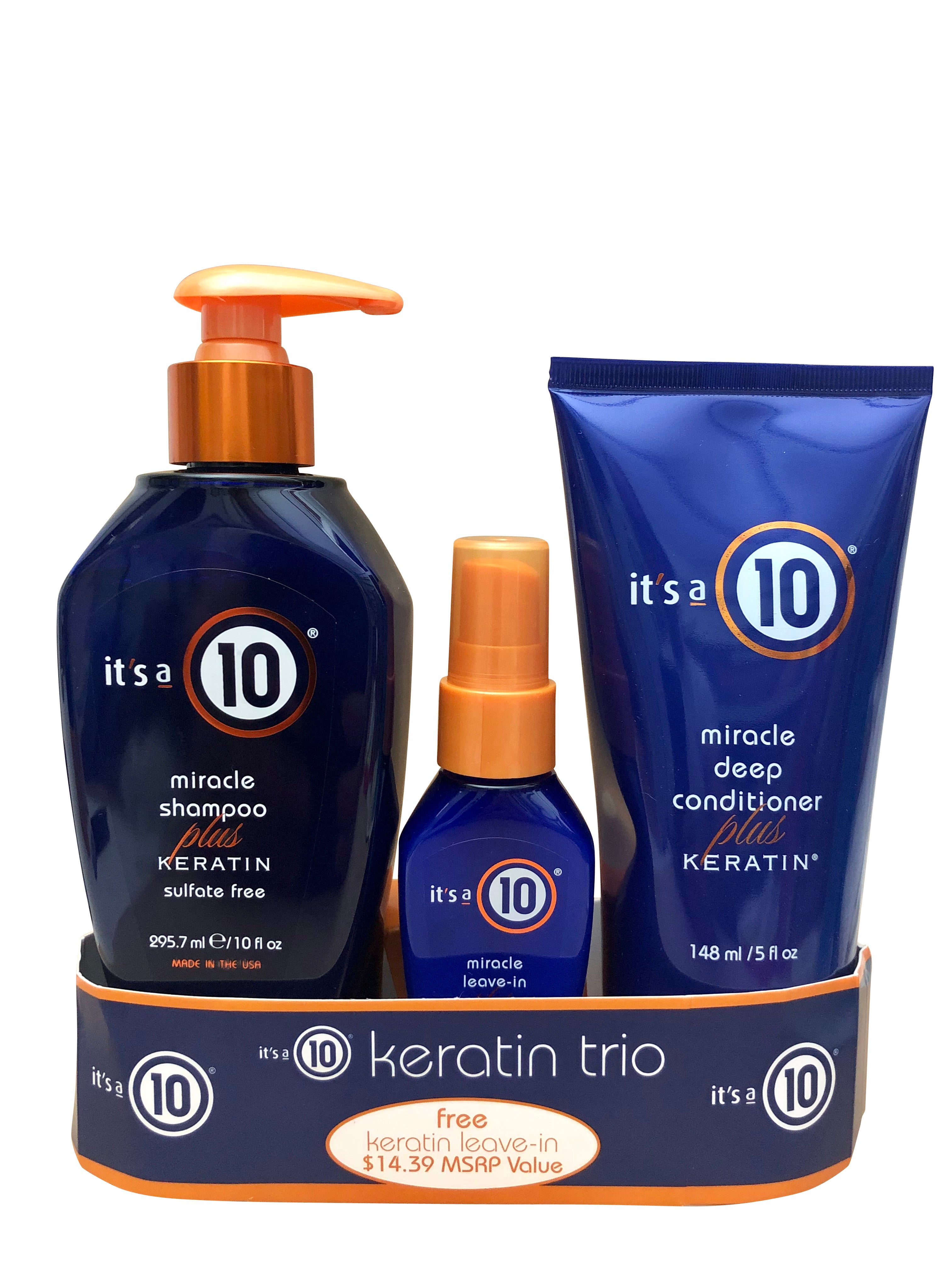 Its a 10 Keratin Trio Shampoo, Leave In & Conditioner Set