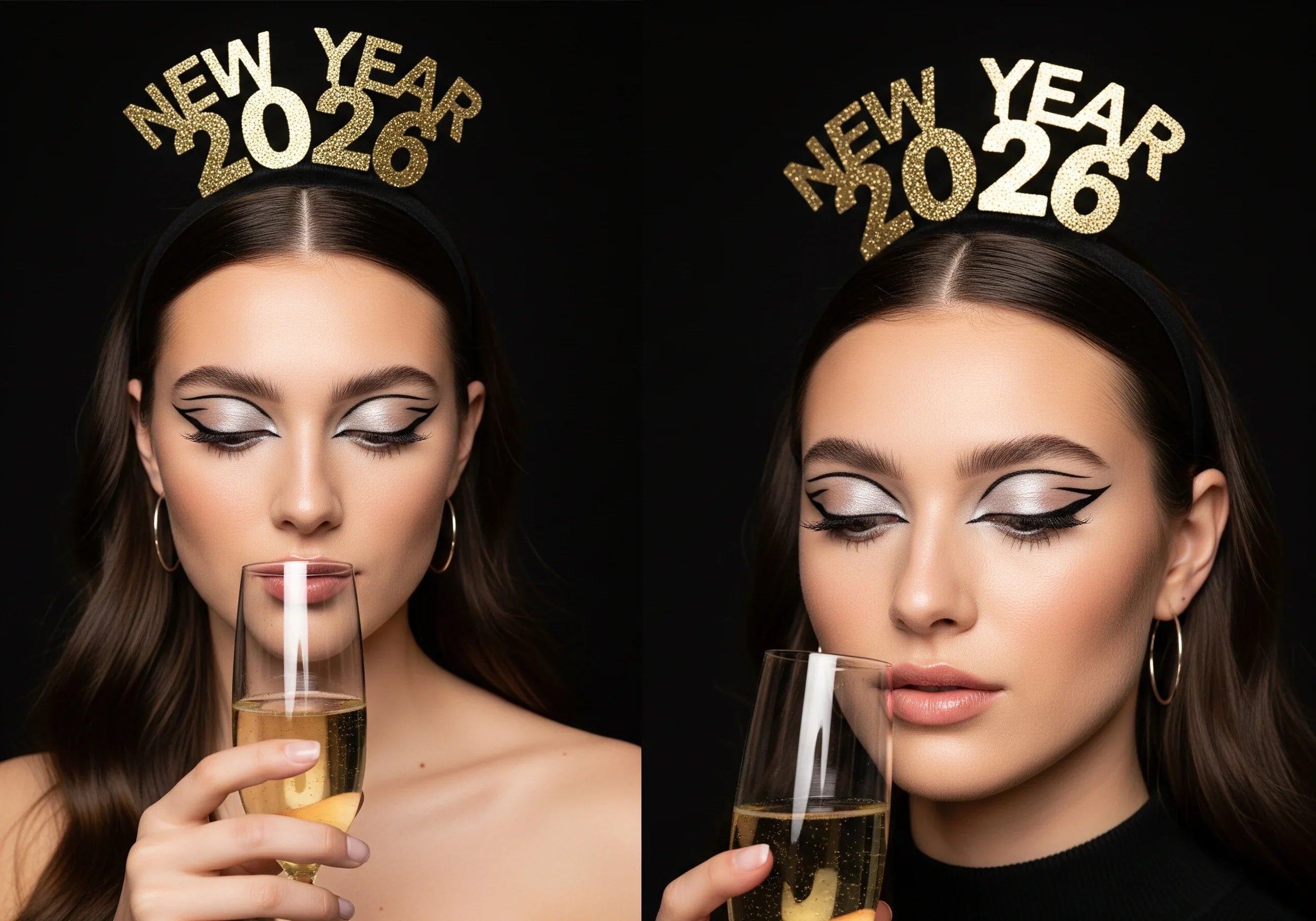 New Year's Eve makeup 2025  Icy Eyes trend  Metallic eyeshadow looks  Graphic eyeliner styles  NYE beauty routine