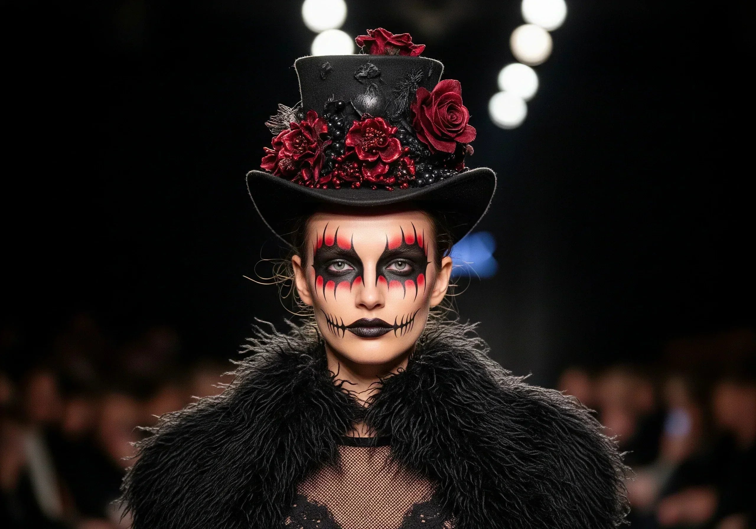 High-fashion Halloween makeup  Gothic Glamour makeup  Skull Chic makeup  High-coverage foundation  Long-lasting fantasy makeup