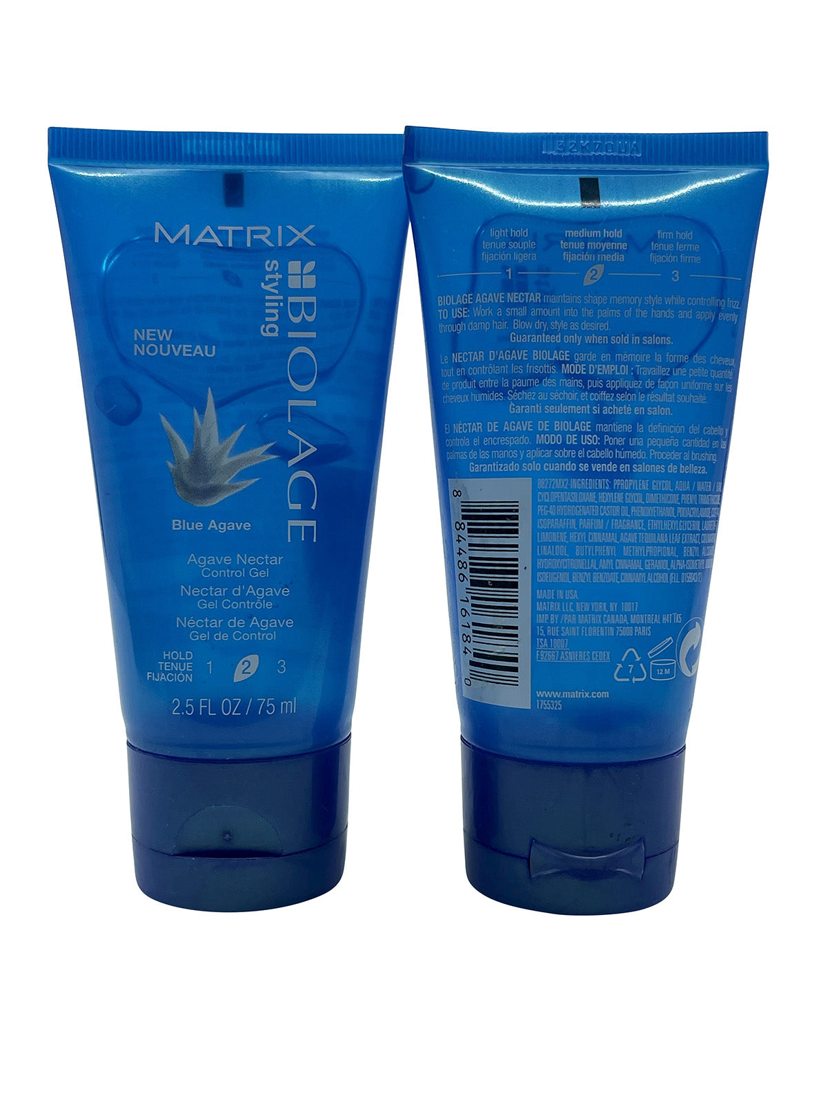 Matrix Biolage Blue Agave Nectar Control Gel Hold Level 2  2.5 OZ Set of 2