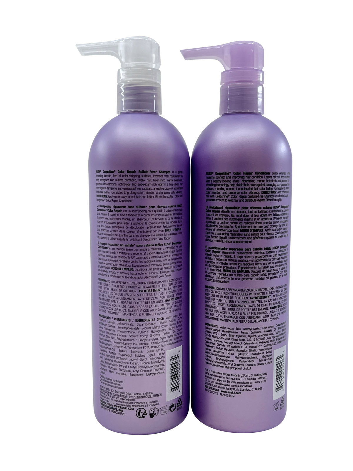 Rusk Deep Shine Color Repair Shampoo & Conditioner Set 25 OZ Each