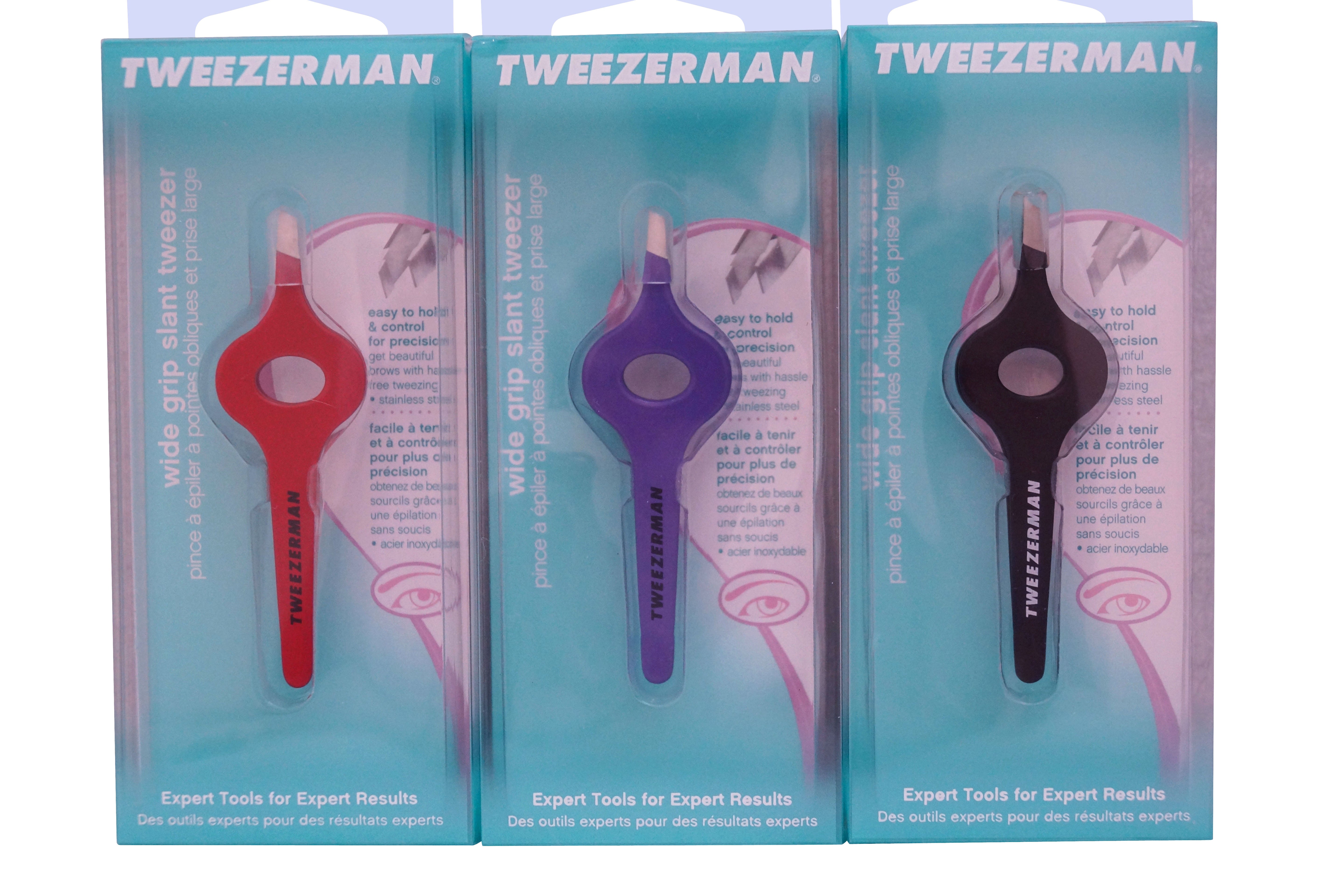 Tweezerman Wide Grip Slant Tweezer Assorted Colors 1217-CR