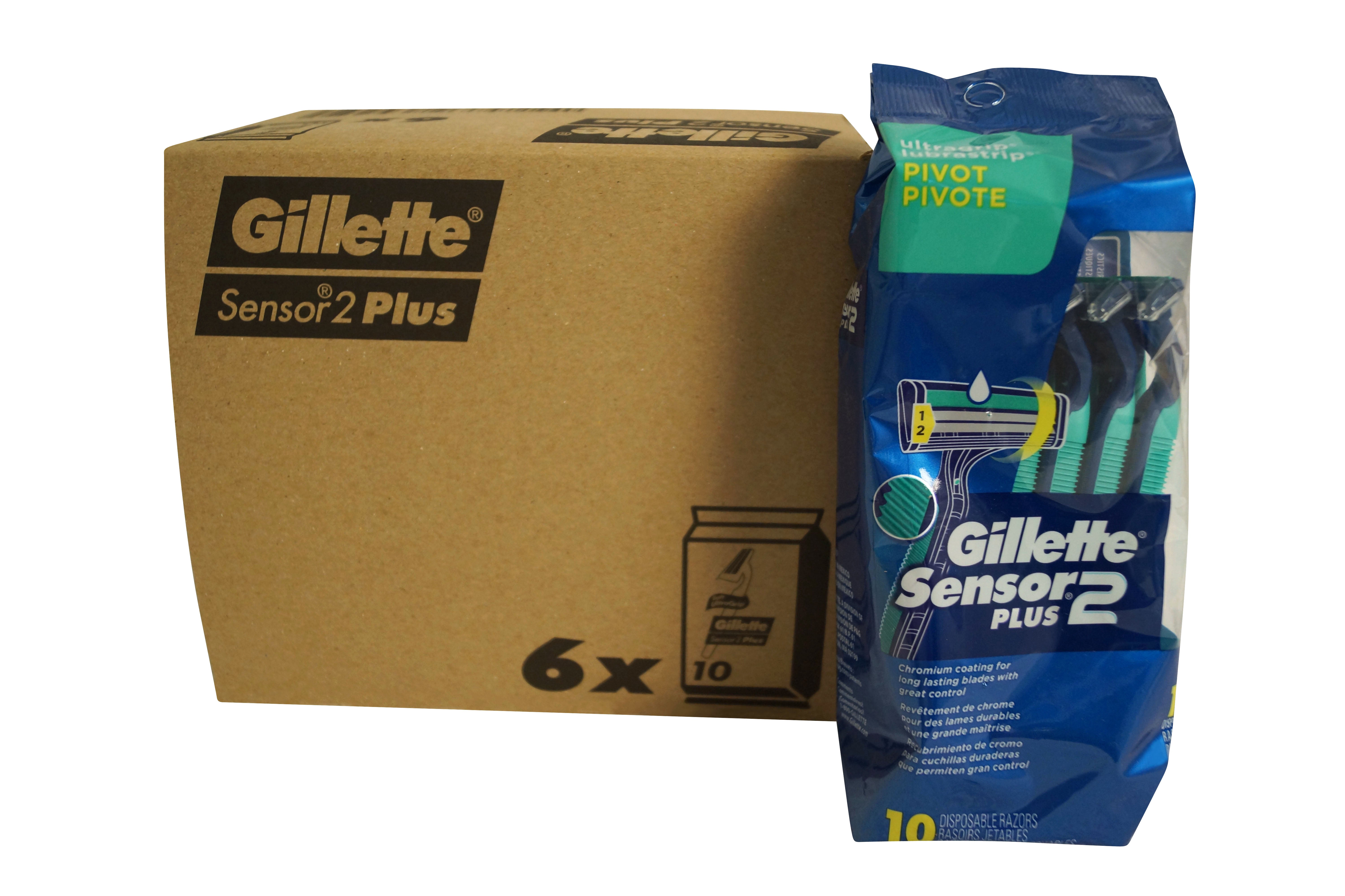 Gillette Sensor 2 Disposable Razors Lubrastrip Pivot 6 -10 ct Set ...