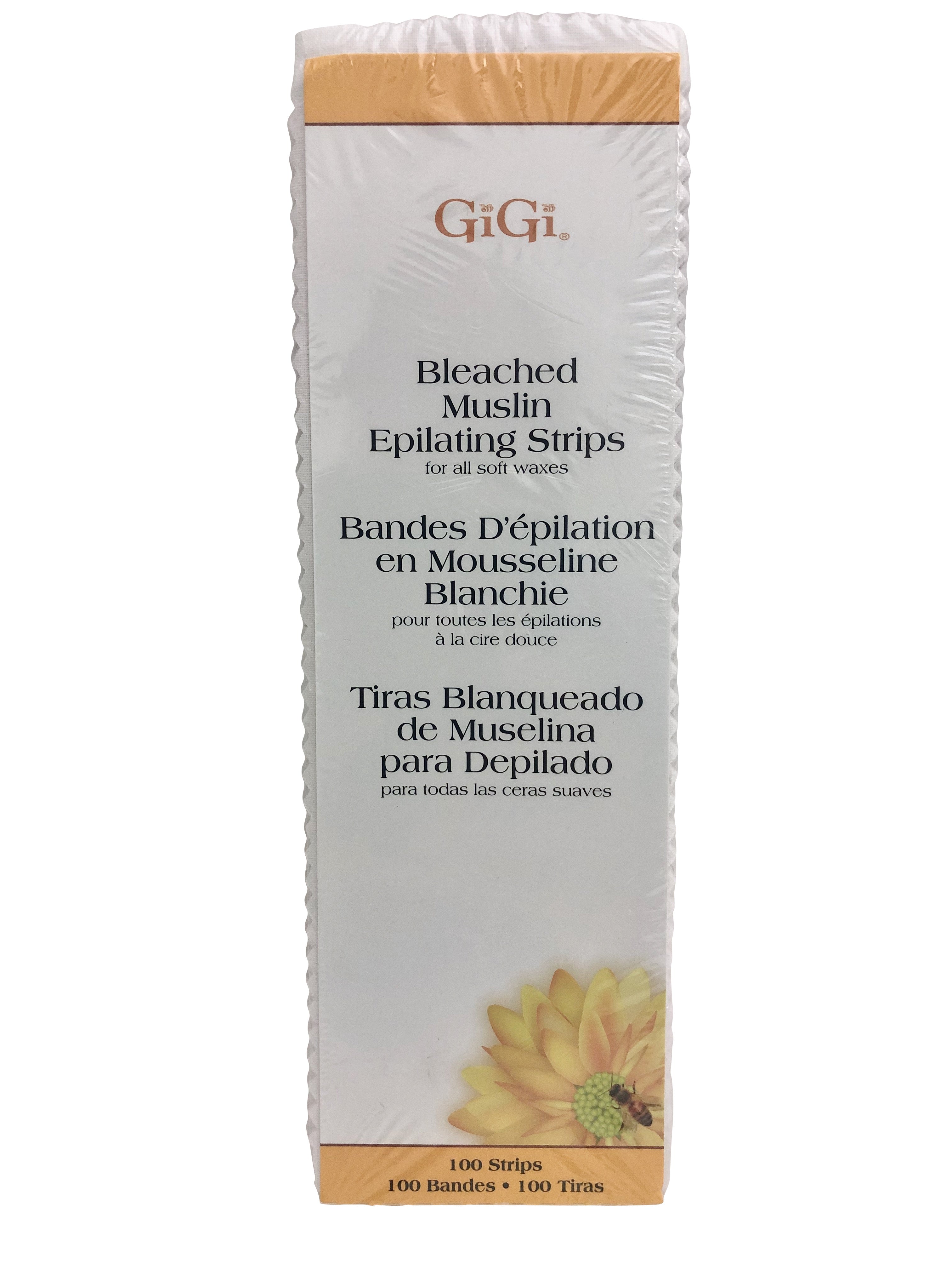 GiGi Bleached Muslin Epilating Strips for Soft Waxes 100 Strips